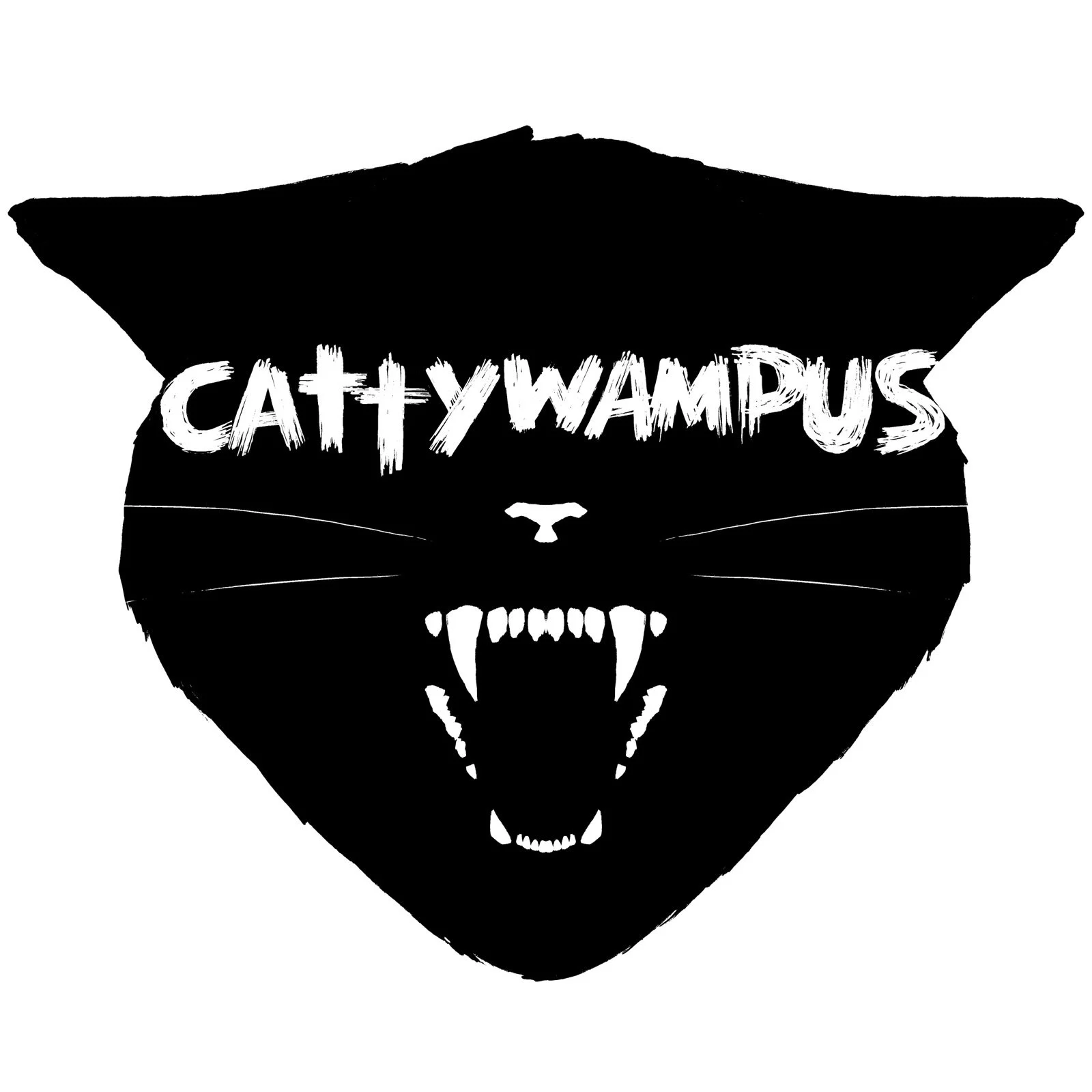 Black cat silhouette Cattywampus logo