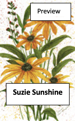 Illustration of yellow flowers with green leaves