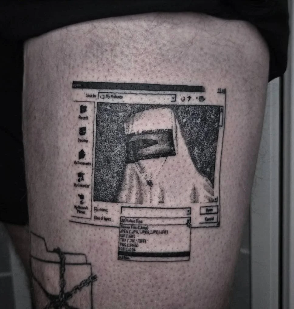 Thigh Tattoo - "Digital Nomad" Original Concept