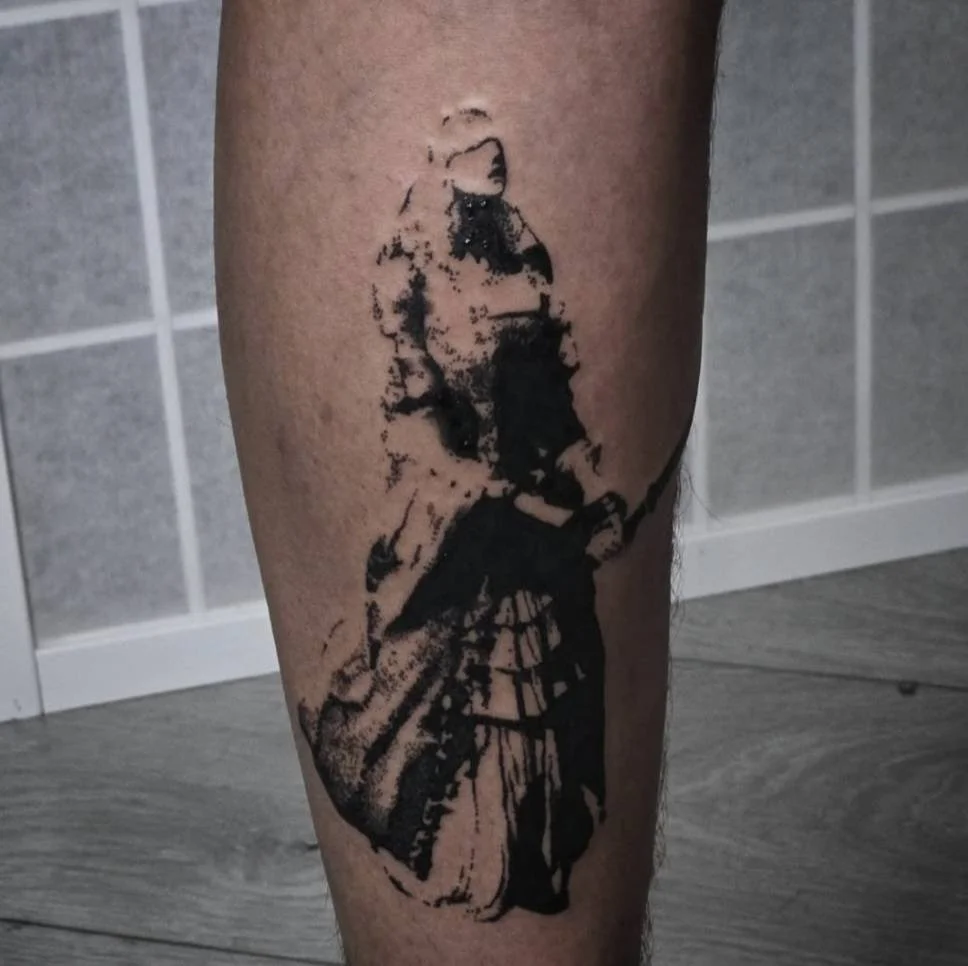 Calf Tattoo - High Contrast Blackwork