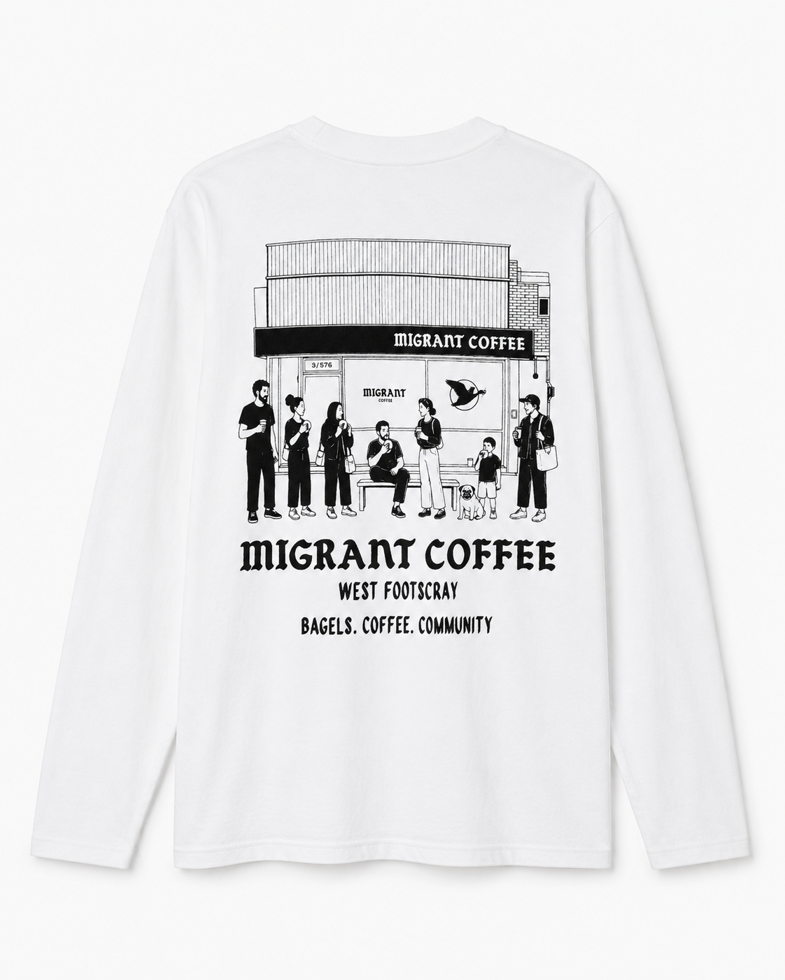 White Long Sleeve Shirt - Back.png
