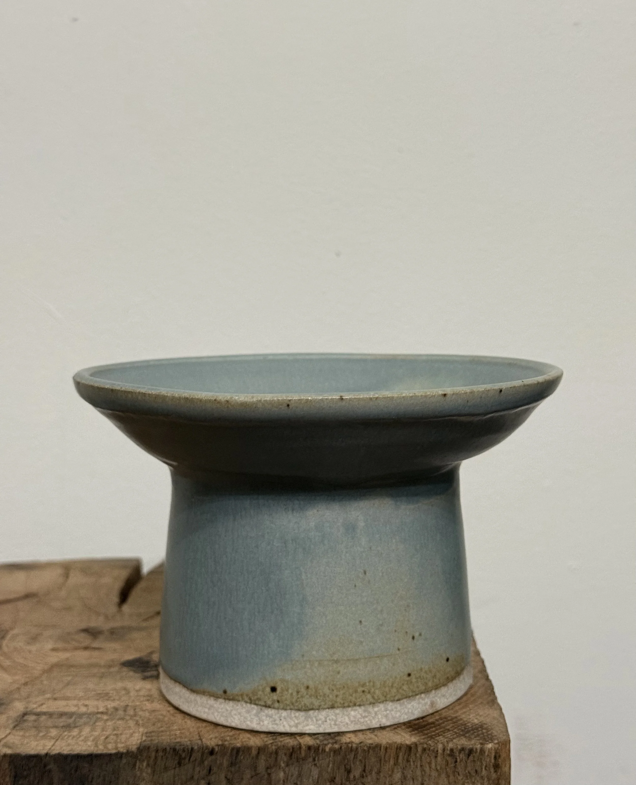 powder-blue pedestal vessel