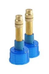 Two CoreGear full replacement mister nozzle assemblies with blue bases and brass nozzles.
