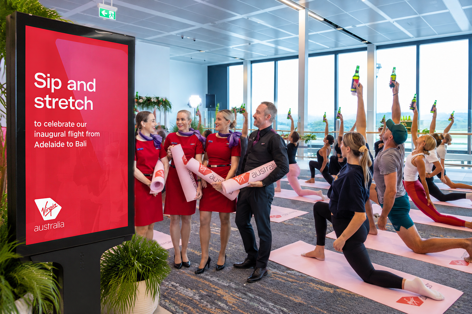 When you think of Bali - what do you visualise? I bet it was drinking bintangs in 30degree heats while doing the Downward Dog - right? Well thats exactly the kind of lounge activation I did with Virgin Australia  to celebrate the very first Adelaide 