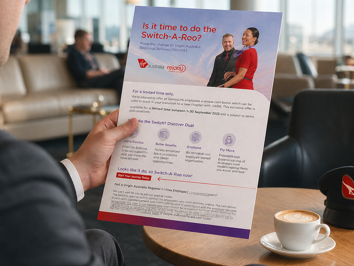 This cheeky Status member match campaign was created for Virgin Australia targeted at business and corporate flyers who could trial being a Status member with Virgin Australia instead of other competitor programs cough**Qantas** cough