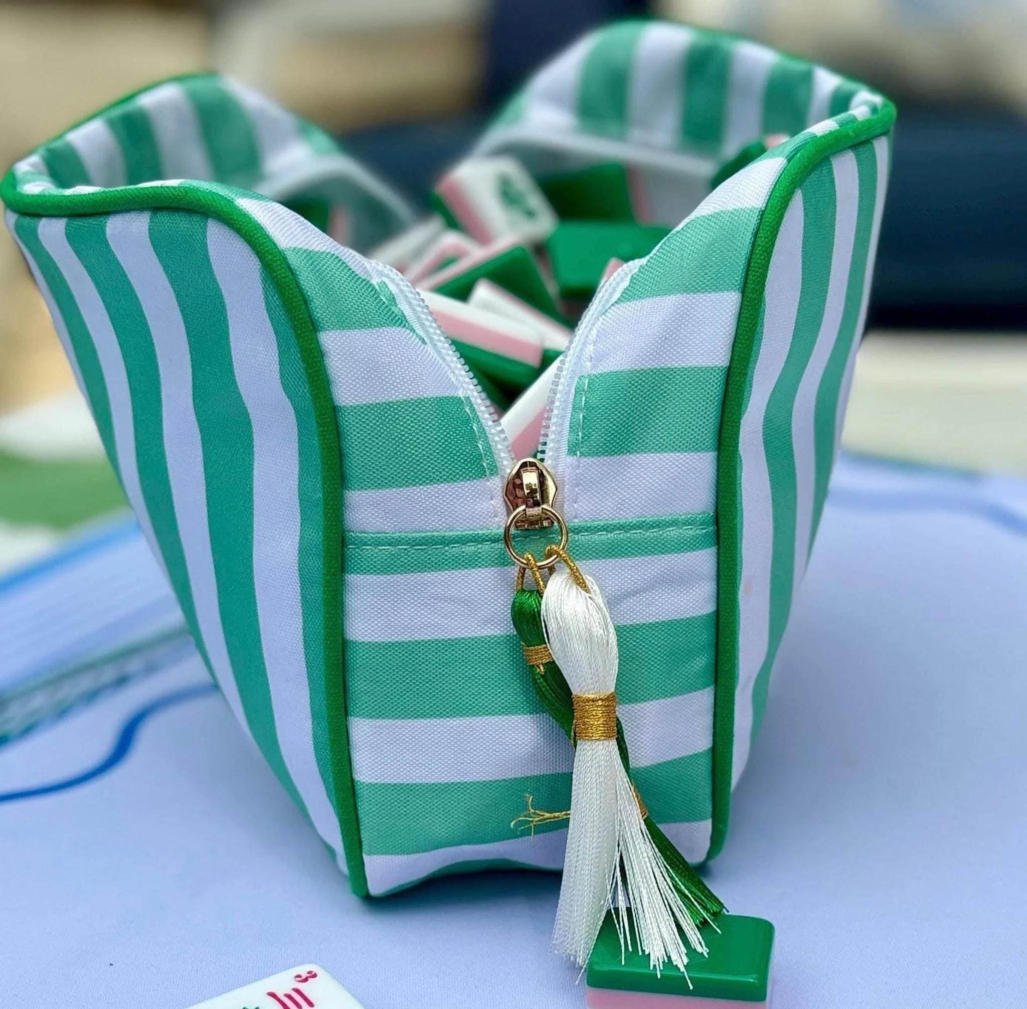 Cabana Striped Mahjong Tile Bag