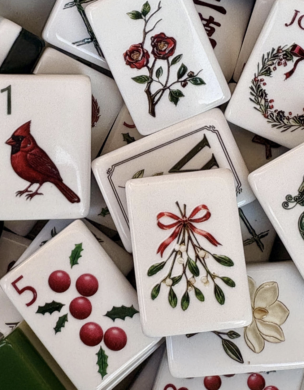 Mary mahjong Christmas Tile Set