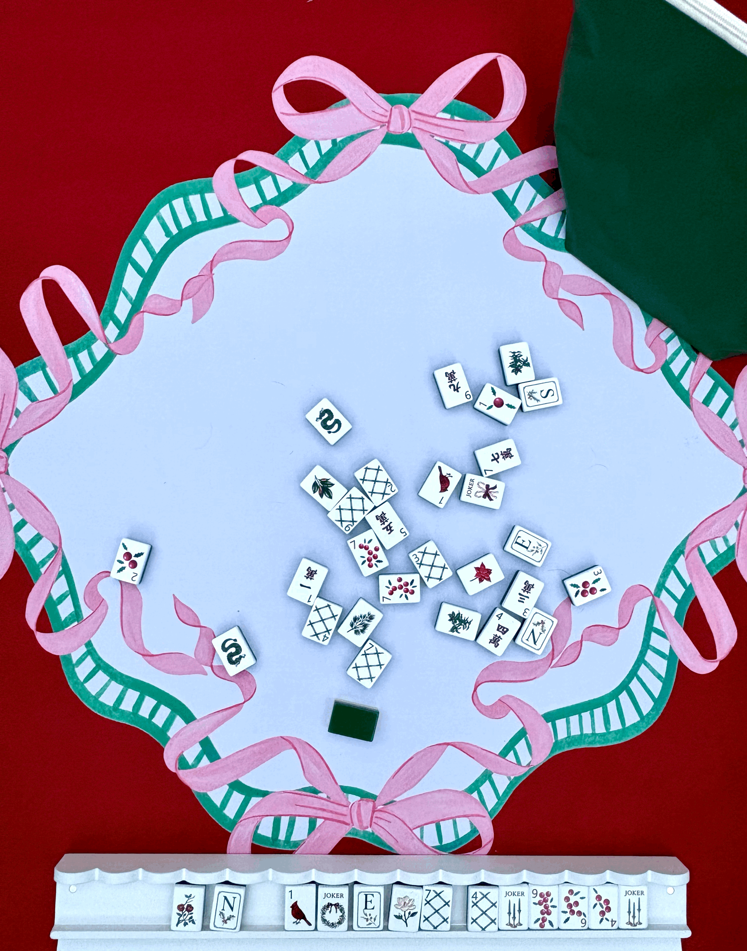 Mary mahjong Christmas Mat
