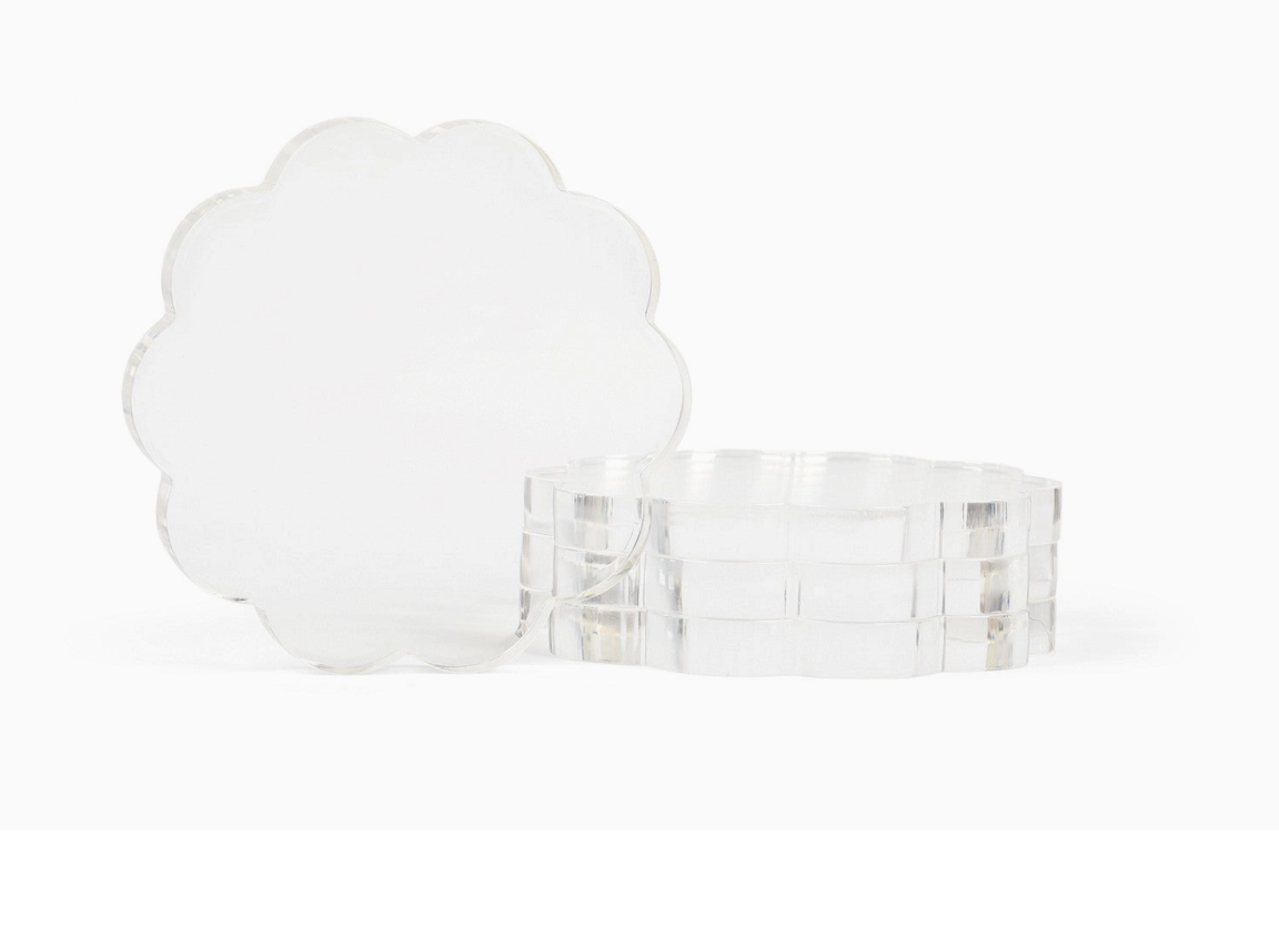 Scalloped Acrylic Coasters — Set of 4