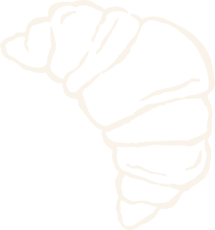 Black and white outline drawing of a croissant.