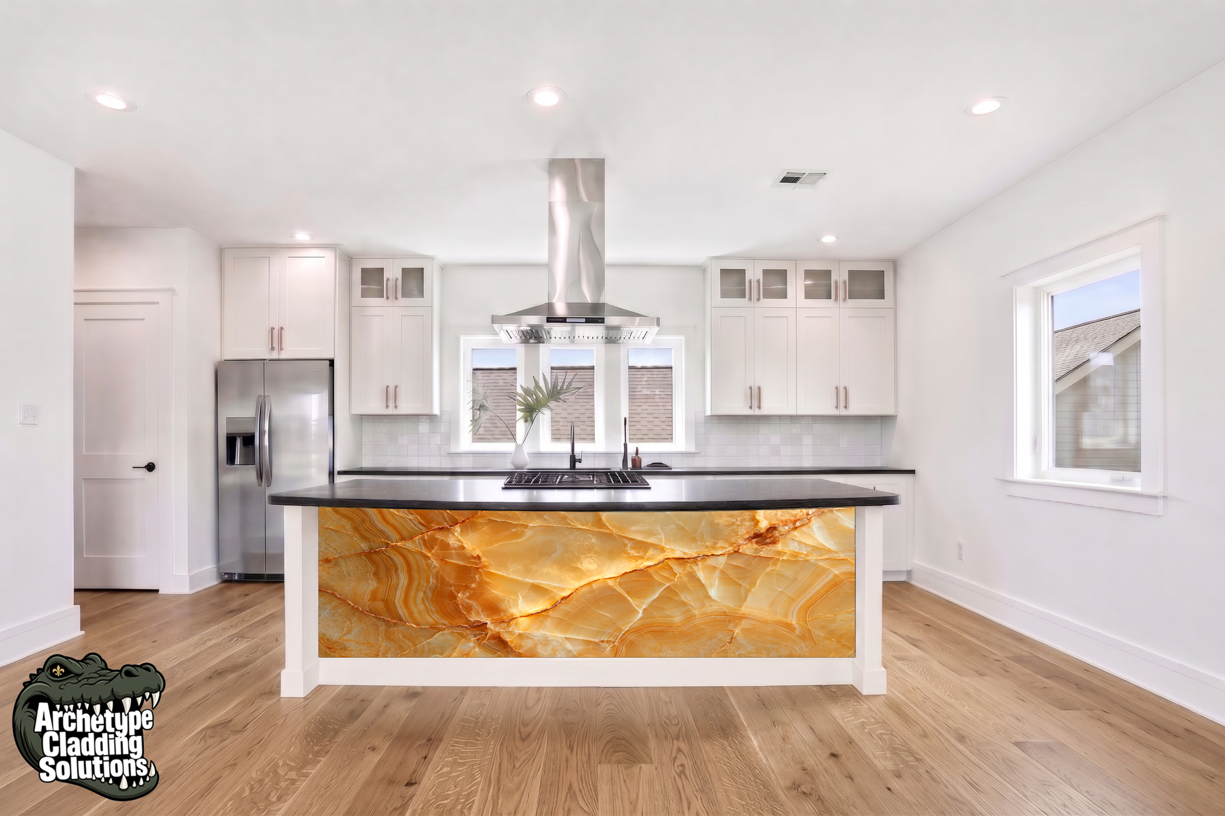 Honey Quartz – Architectural Kitchen Island Cladding