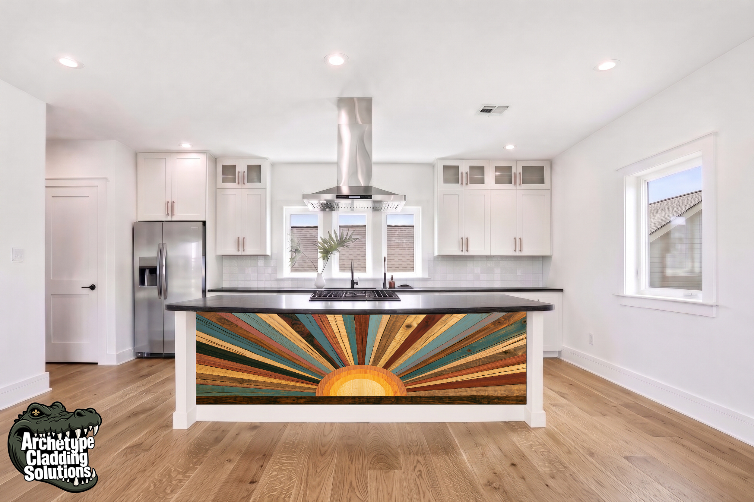 Coastal Sunburst – Architectural Kitchen Island Cladding