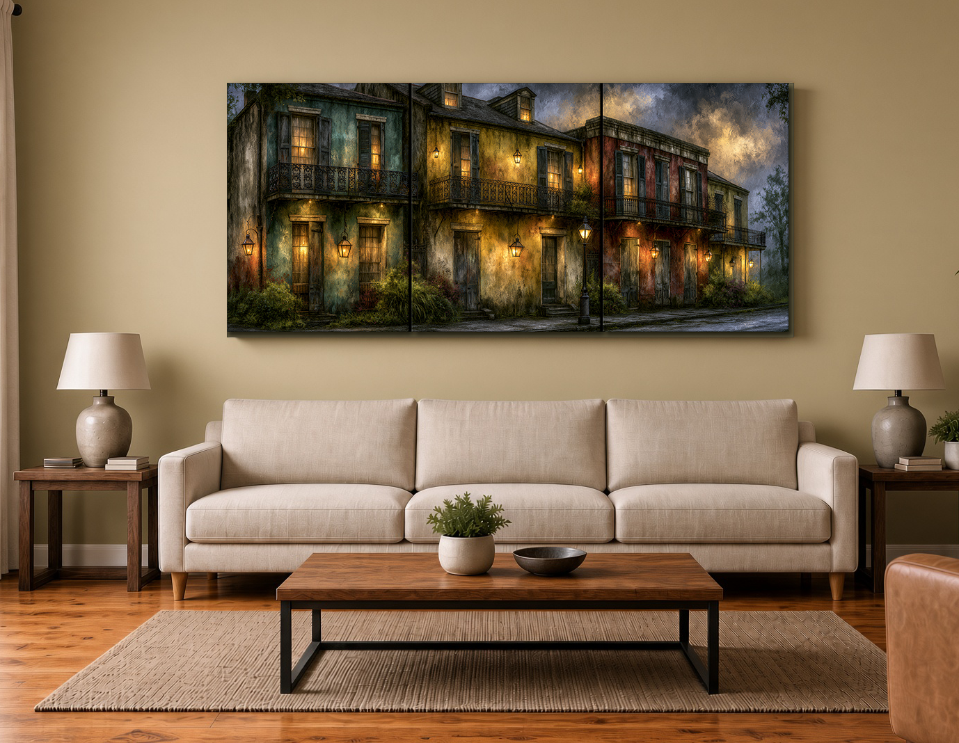 Tri-divide Historic French Quarter Facade Fine Art Print