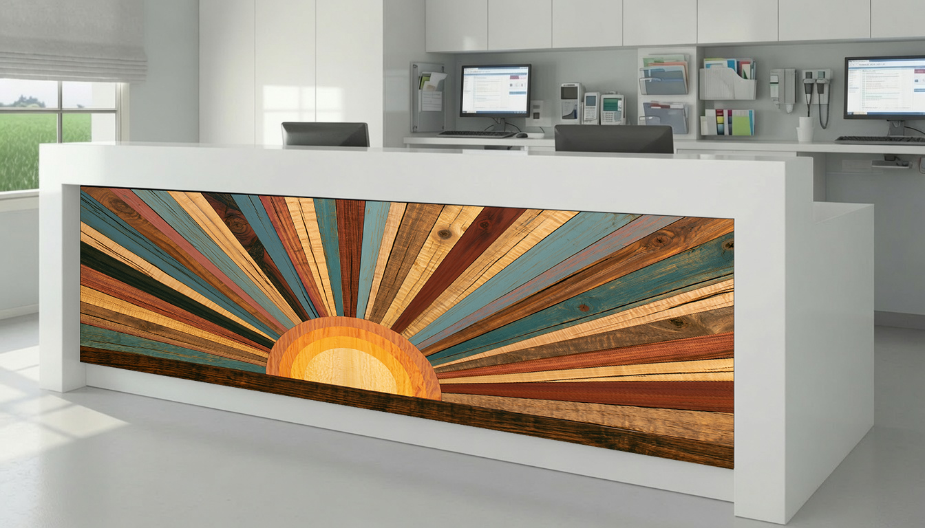 Retro Sunburst & Multi-Toned Wood Radial Marquetry – Architectural Cladding Panels
