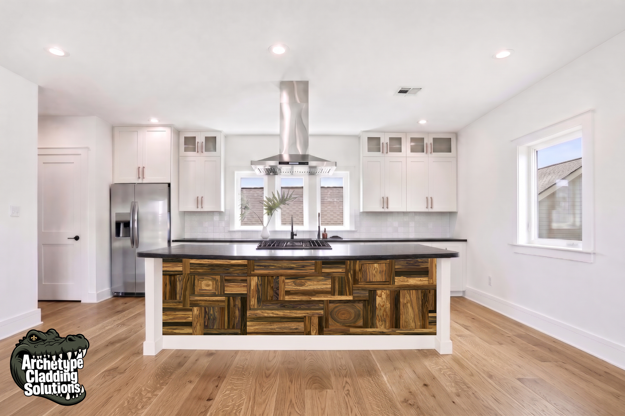 Block Marquetry – Architectural Kitchen Island Cladding