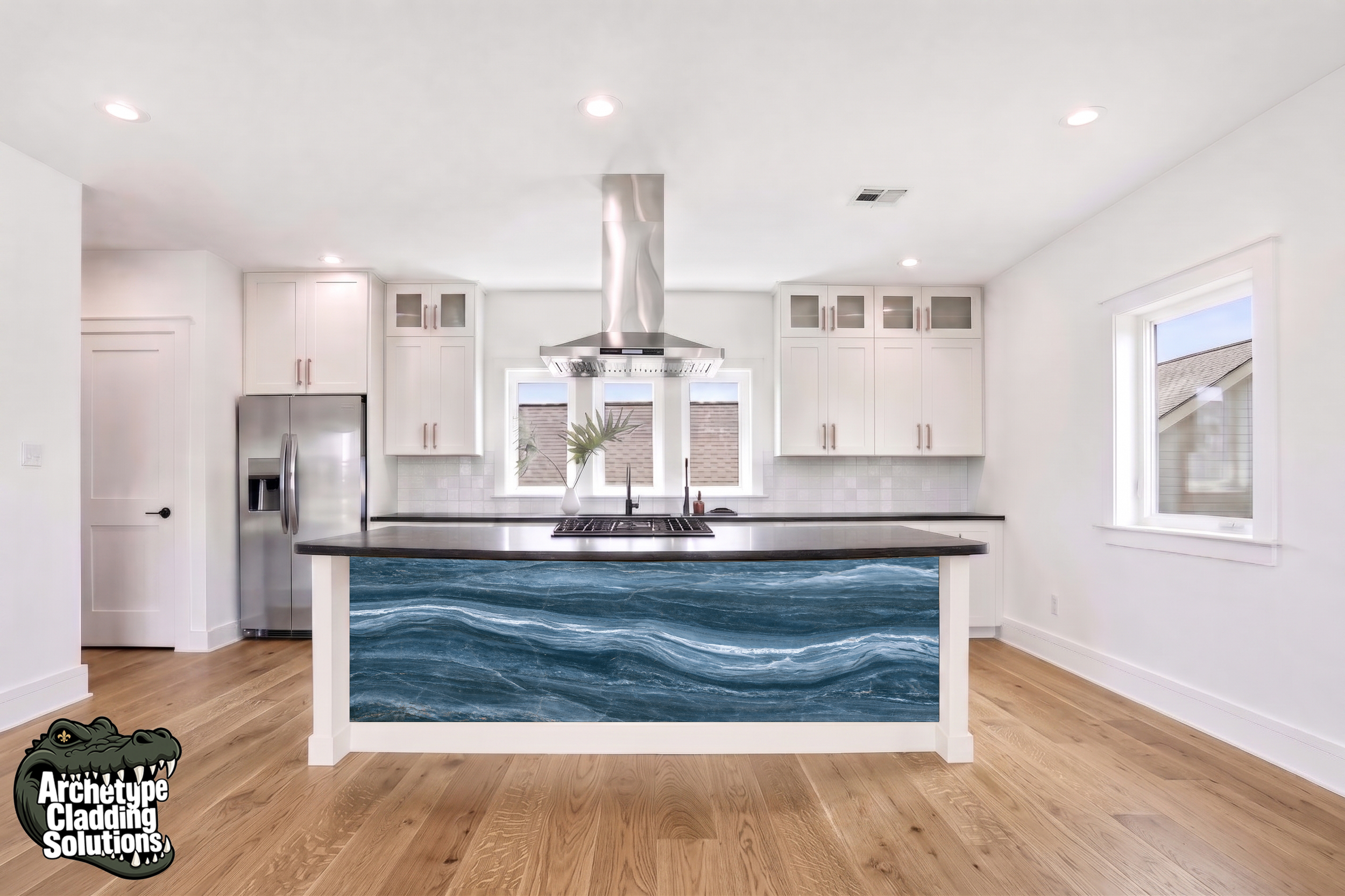 Ocean Wave Stone – Architectural Kitchen Island Cladding