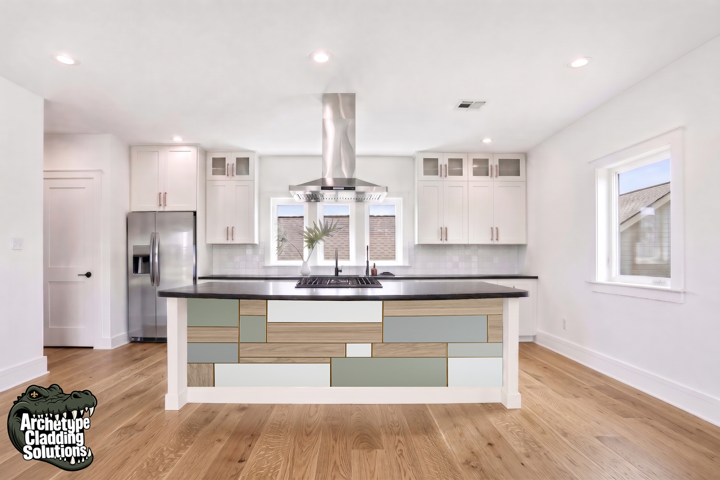 Sage Color Blocks – Architectural Kitchen Island Cladding