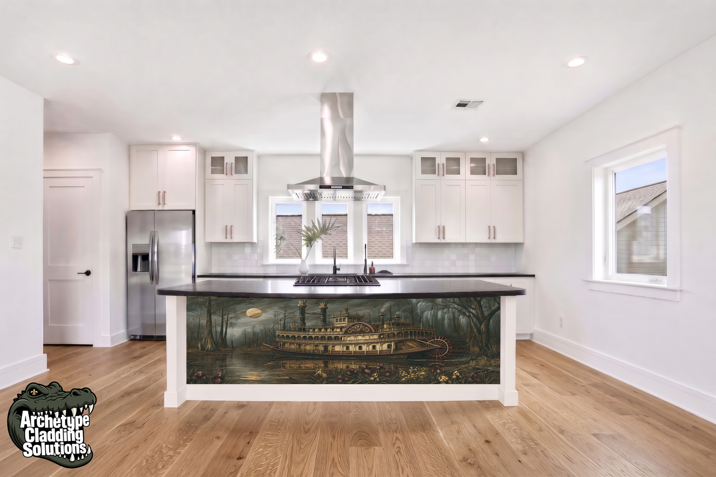 Mississippi Steamboat Bayou Night – Architectural Kitchen Island Cladding