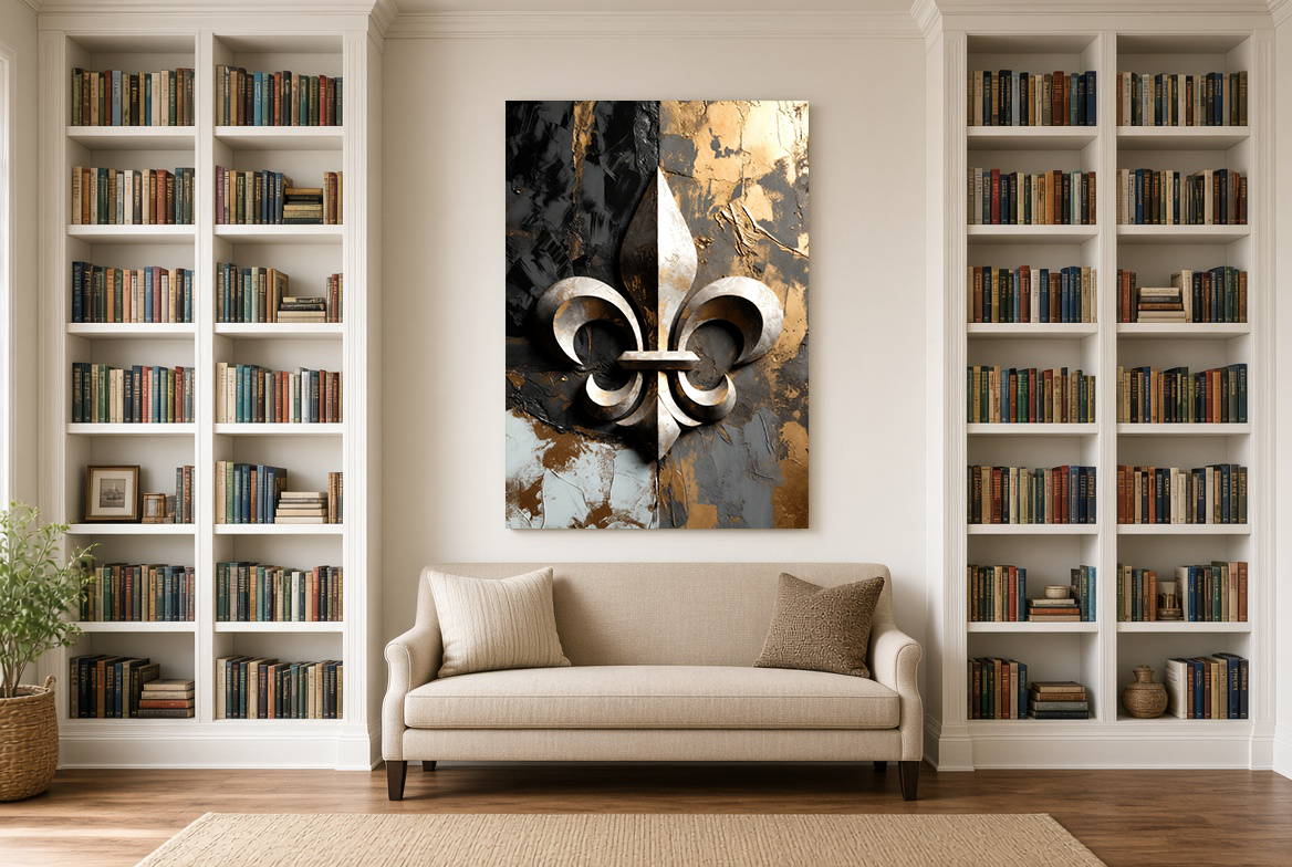 Black and Gold Fleur-de-lis