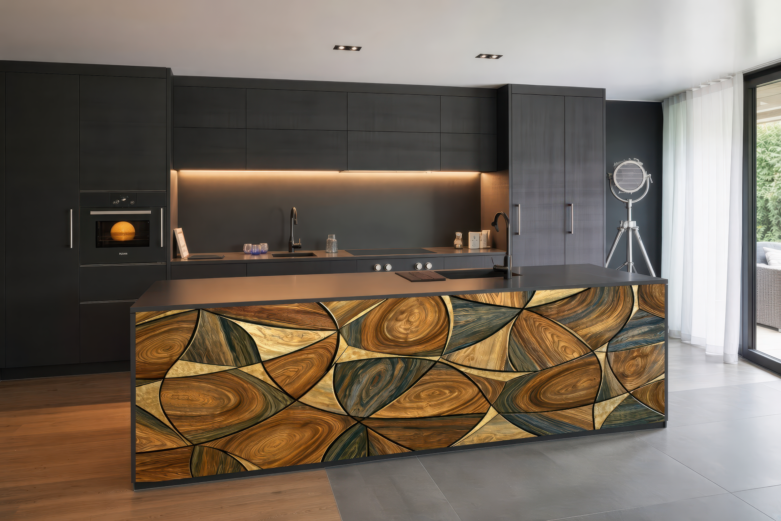 Pebble Endgrain – Architectural Kitchen Island Cladding