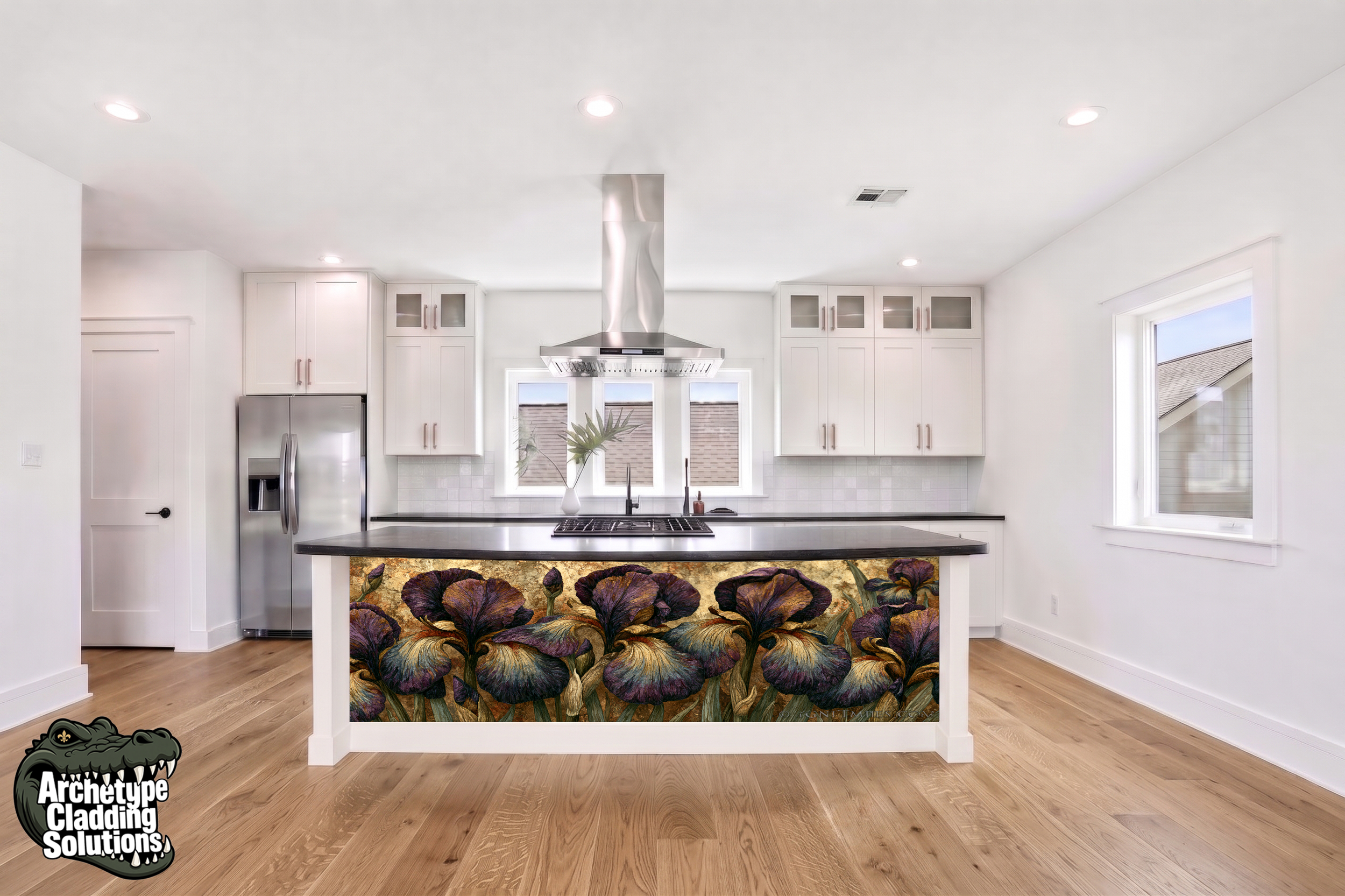 Louisiana Wild Iris – Architectural Kitchen Island Cladding