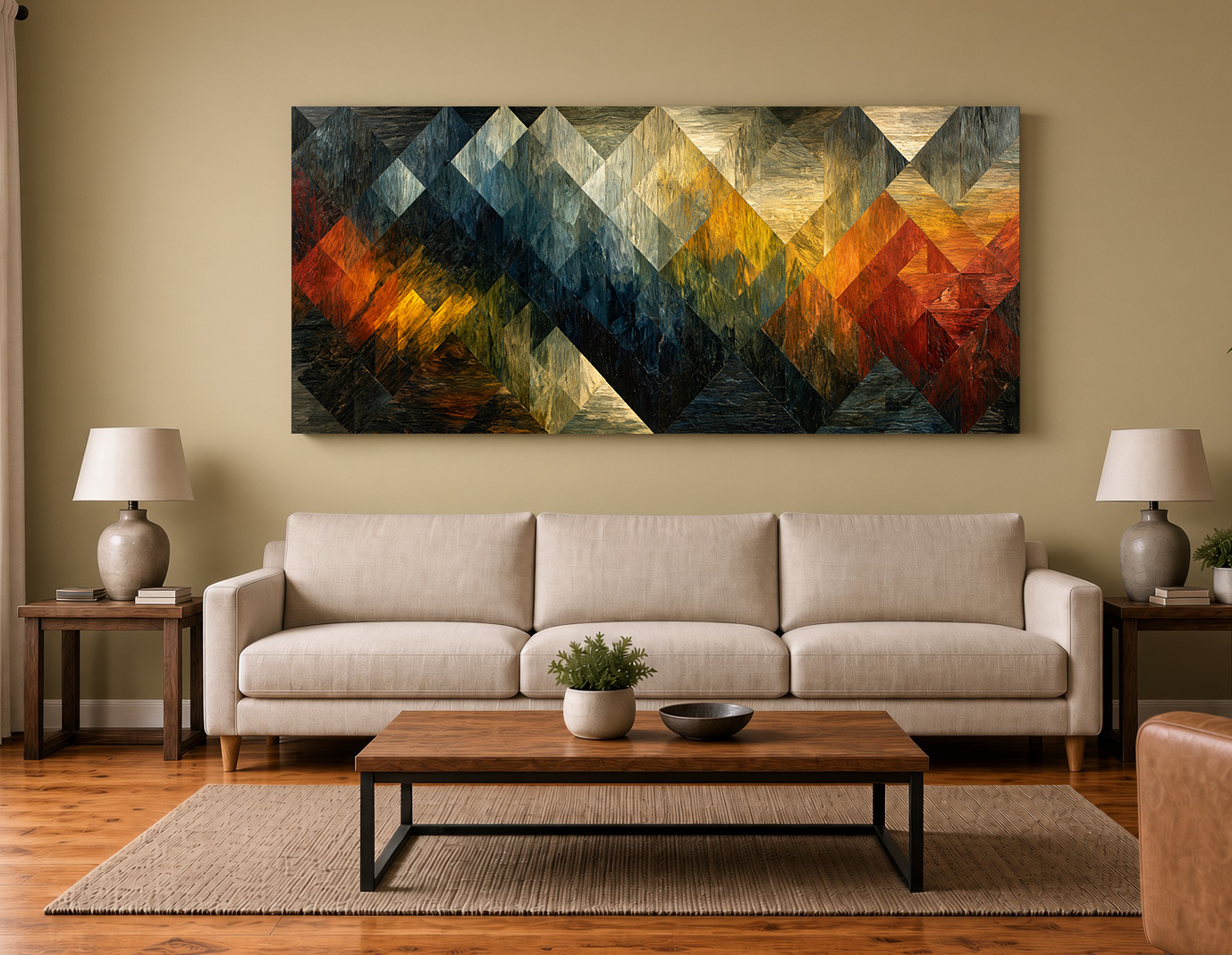 Color Rush Diamonds: Geometric Modern Wall Art