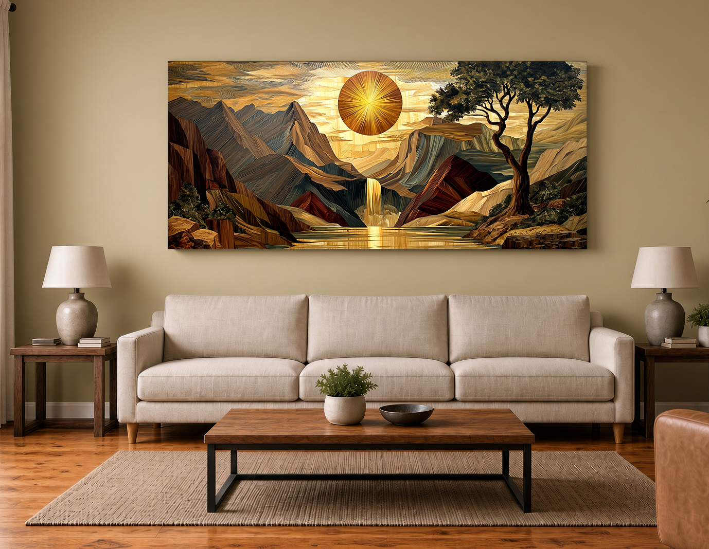 Sunlit Stream & Forest: Wood Intarsia & Marquetry