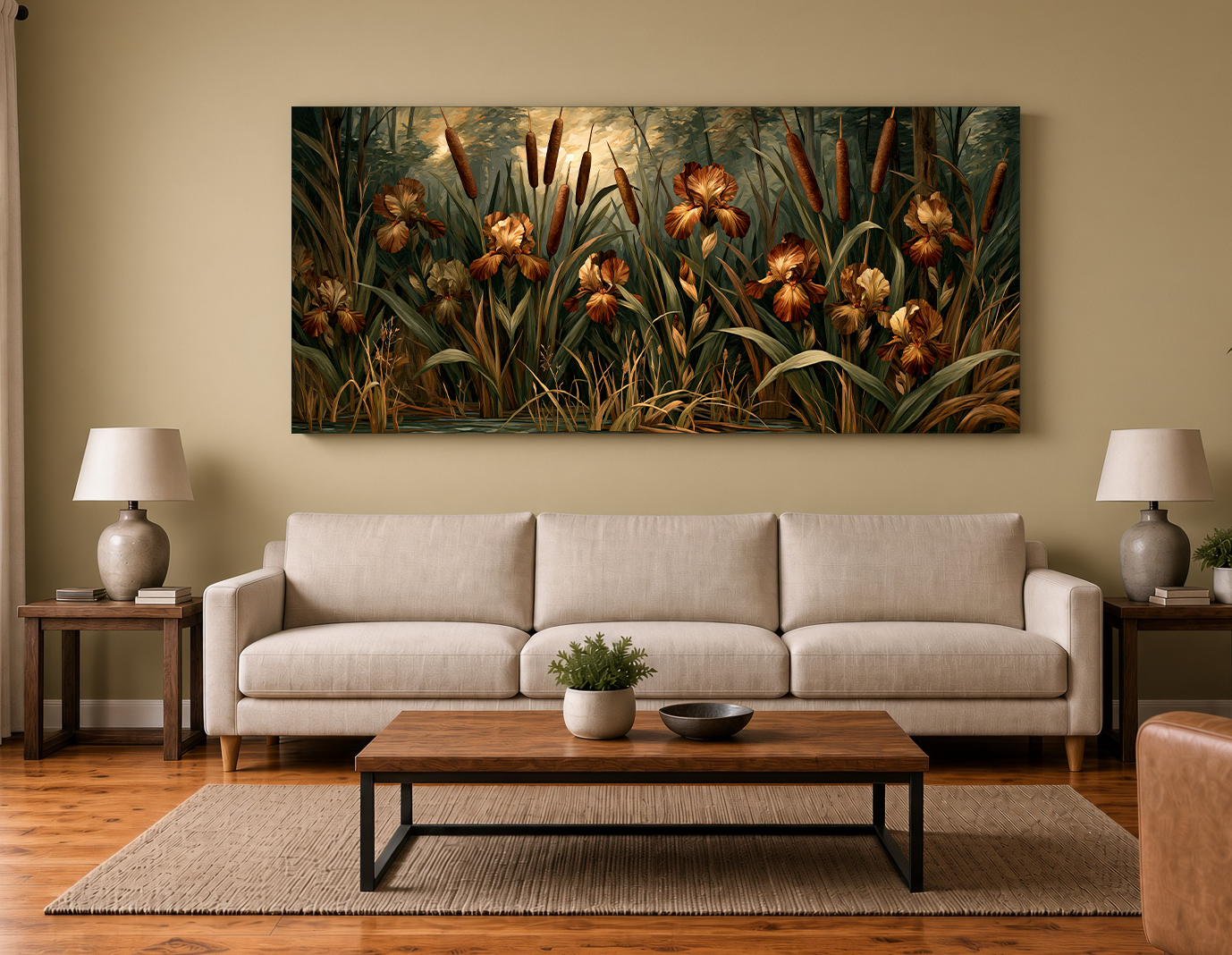 Rustic Marsh Cattails: Warm Earth Tone Wetland Wall Art (Copy)