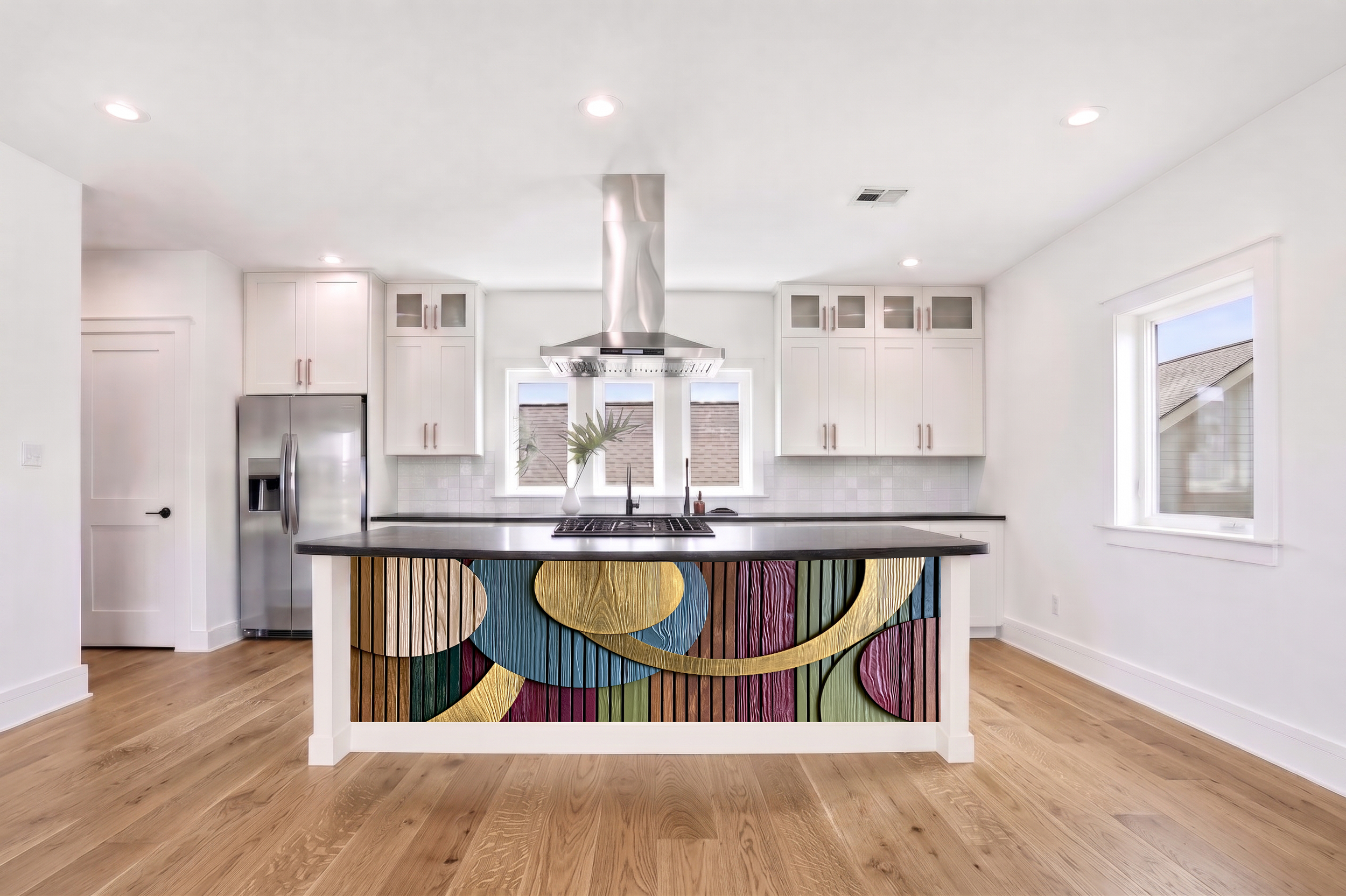 Plum, Ochre & Dusty Rose Ribbon Wave Strata – Architectural Cladding Panels II