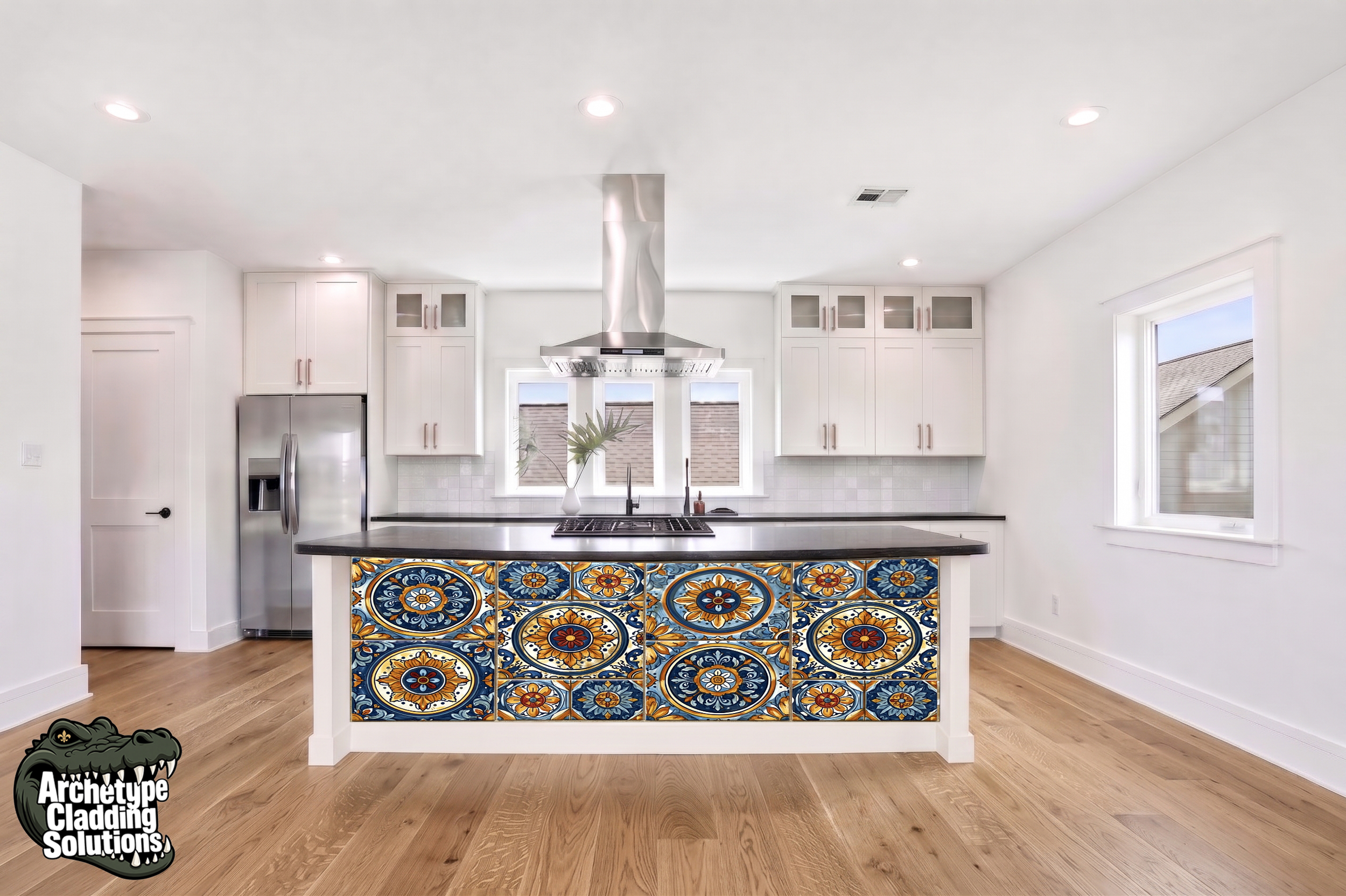 Talavera Medallion Tile – Architectural Kitchen Island Cladding