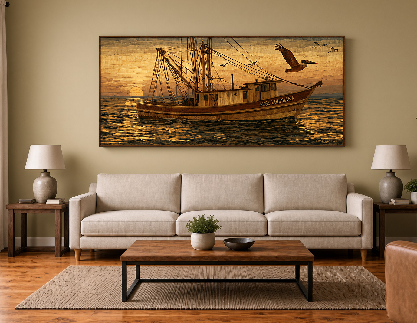 Miss Louisiana Shrimp Boat and Pelican Led