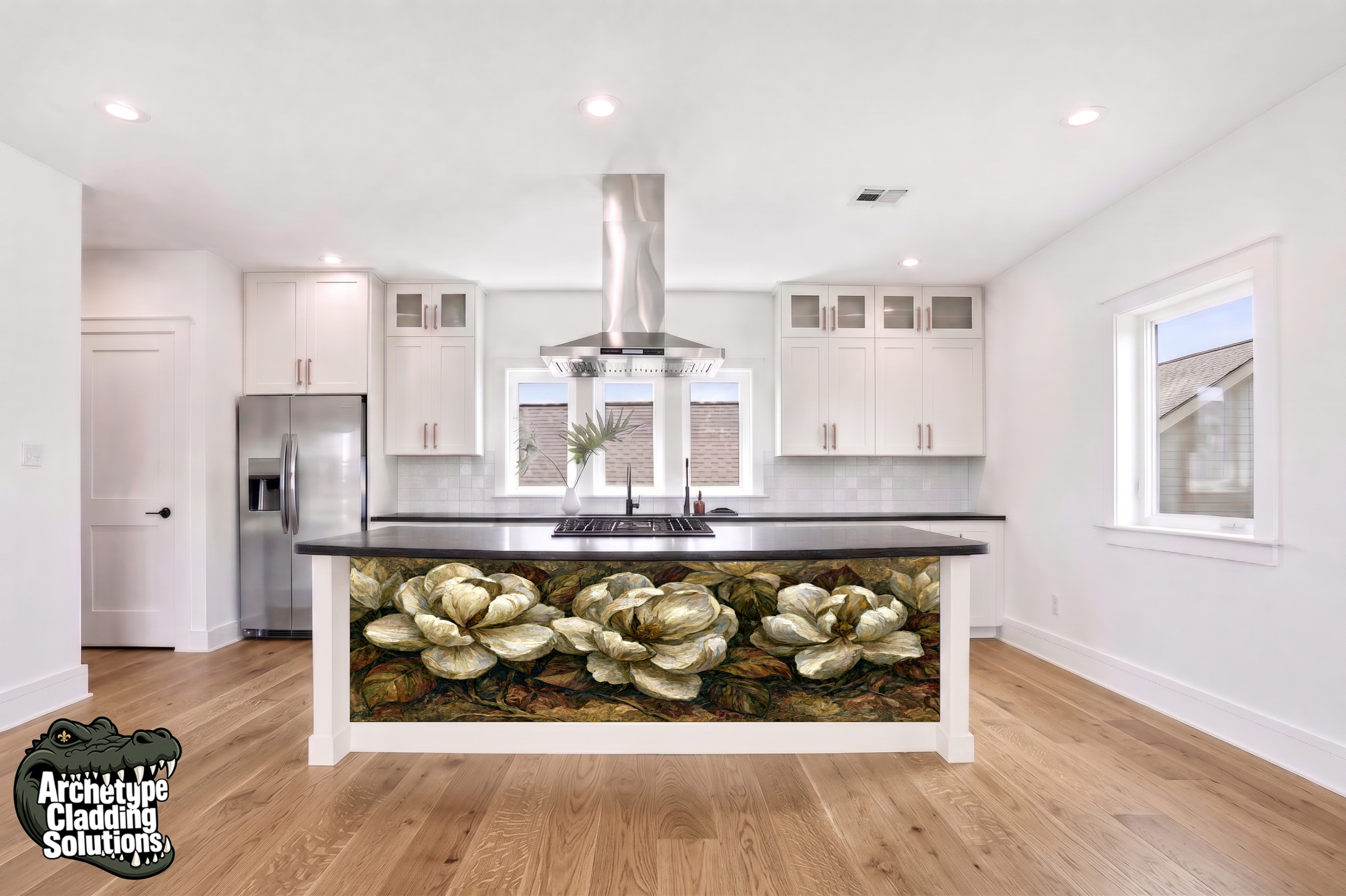 Louisiana Magnolias – Architectural Kitchen Island Cladding