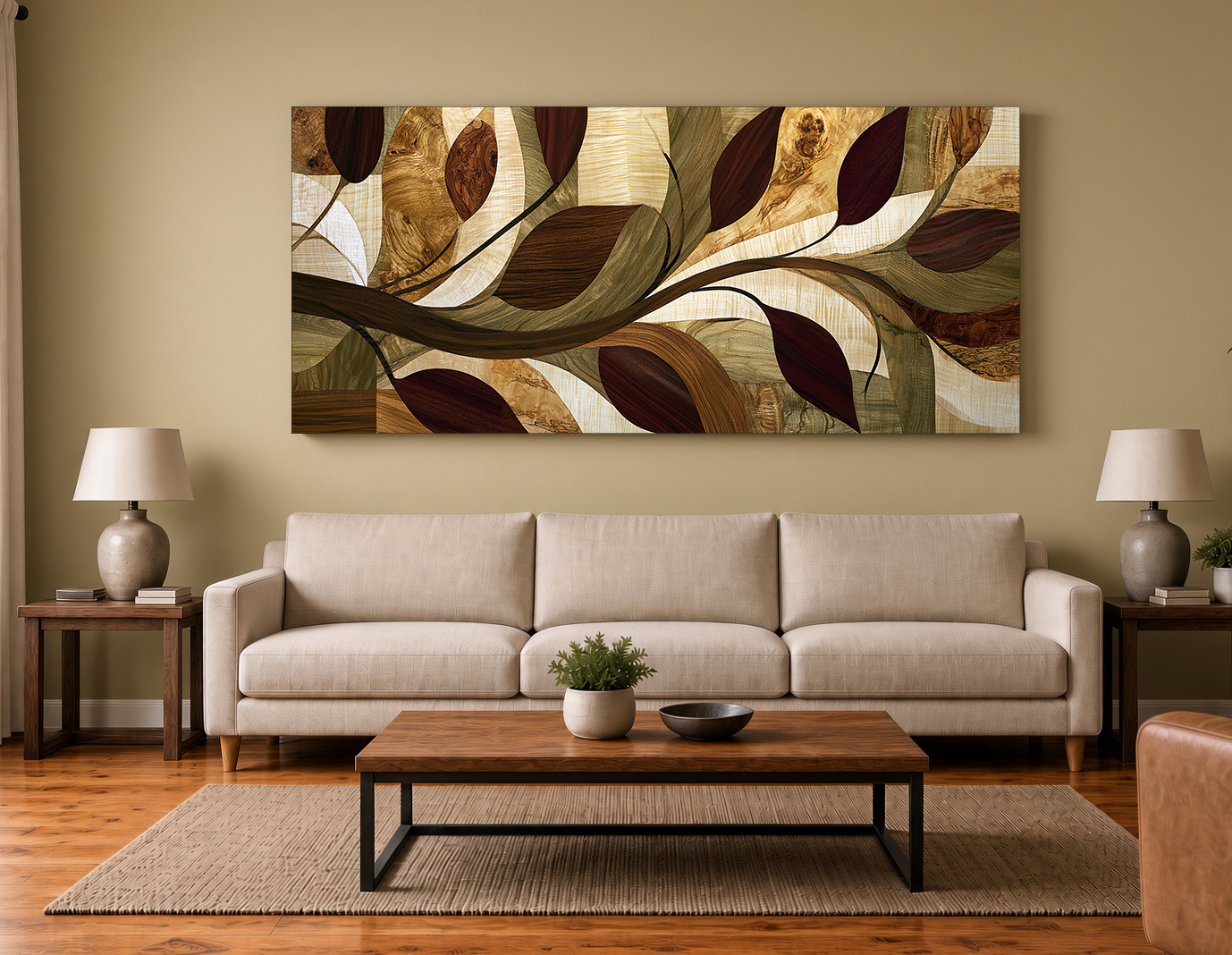 Botanical Vine & Leaf: Modern Wood Marquetry