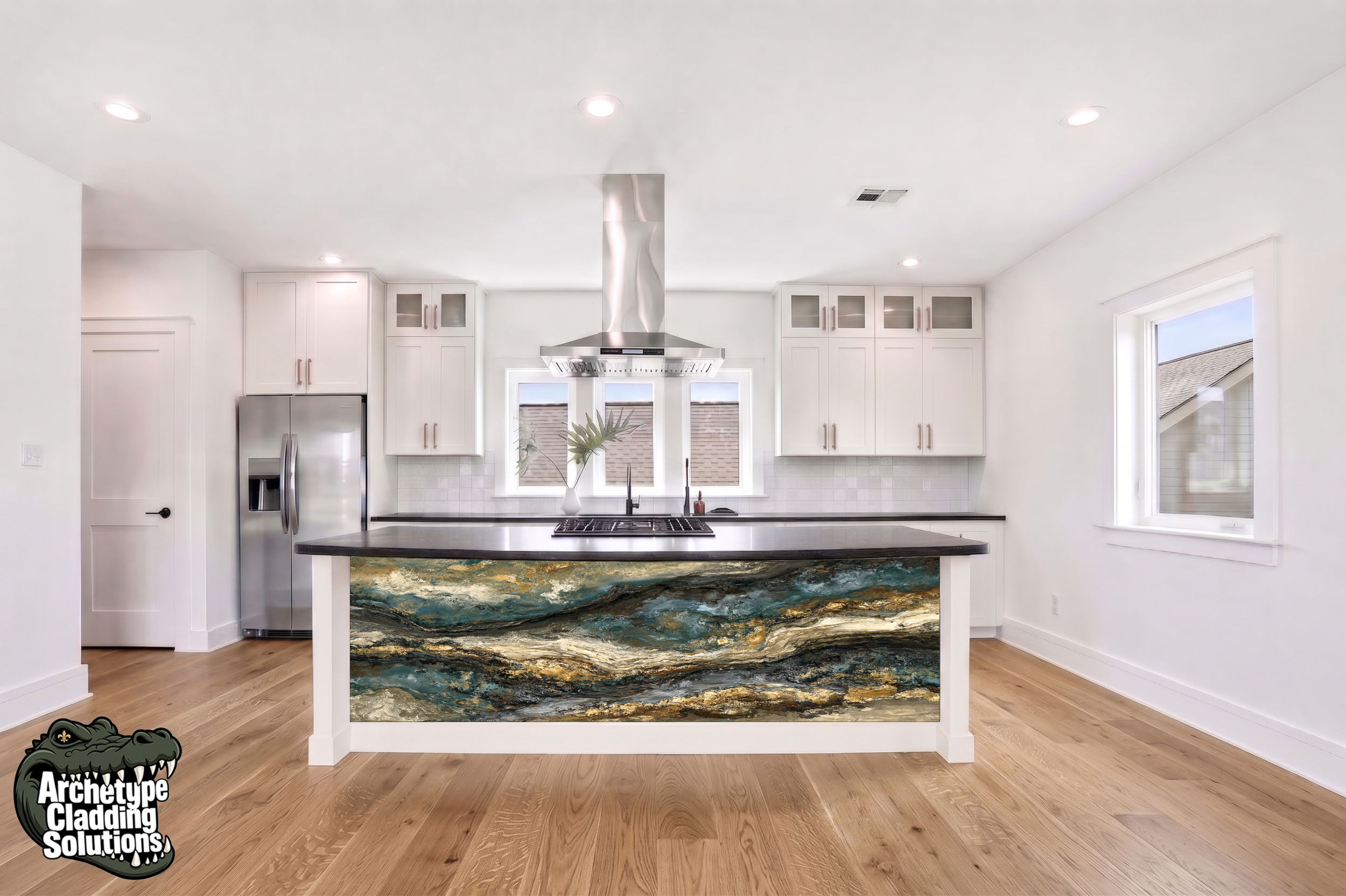 Storm Agate – Architectural Kitchen Island Cladding
