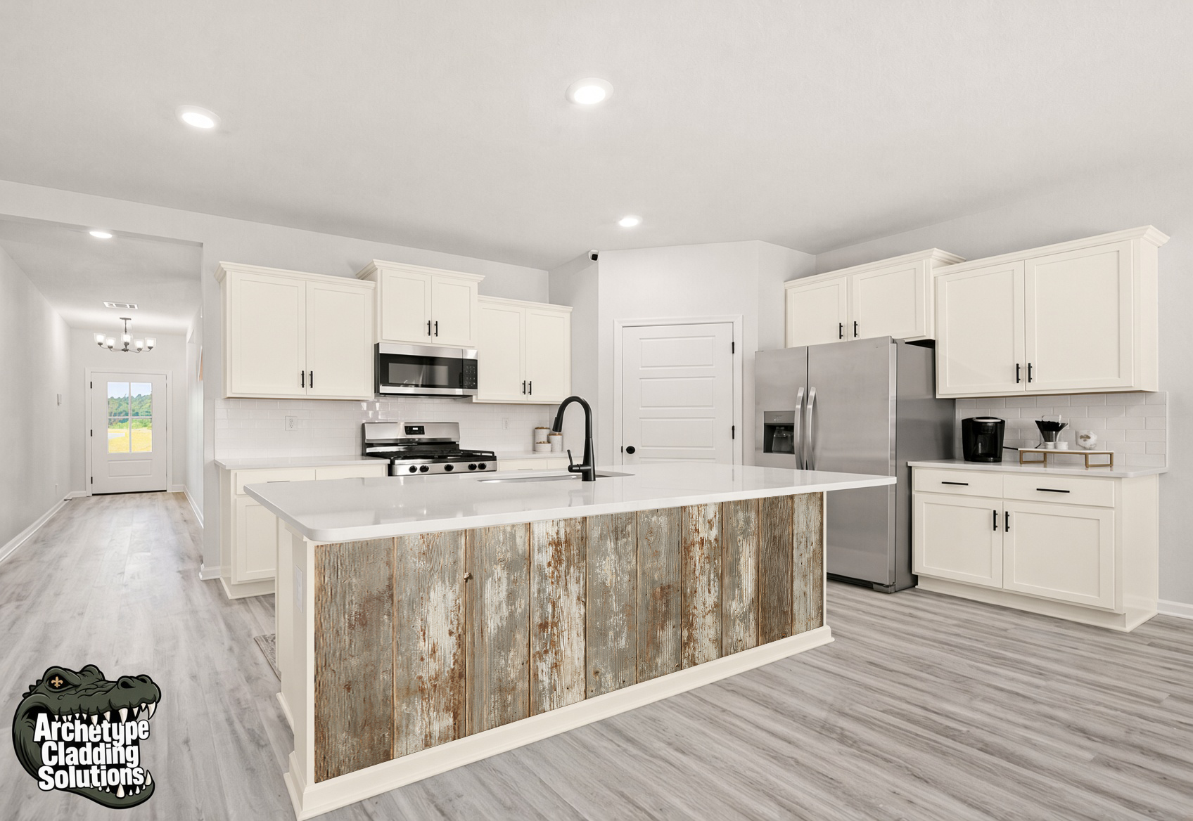 Weathered Gray & Beige Reclaimed Plank II – Architectural Cladding Panels