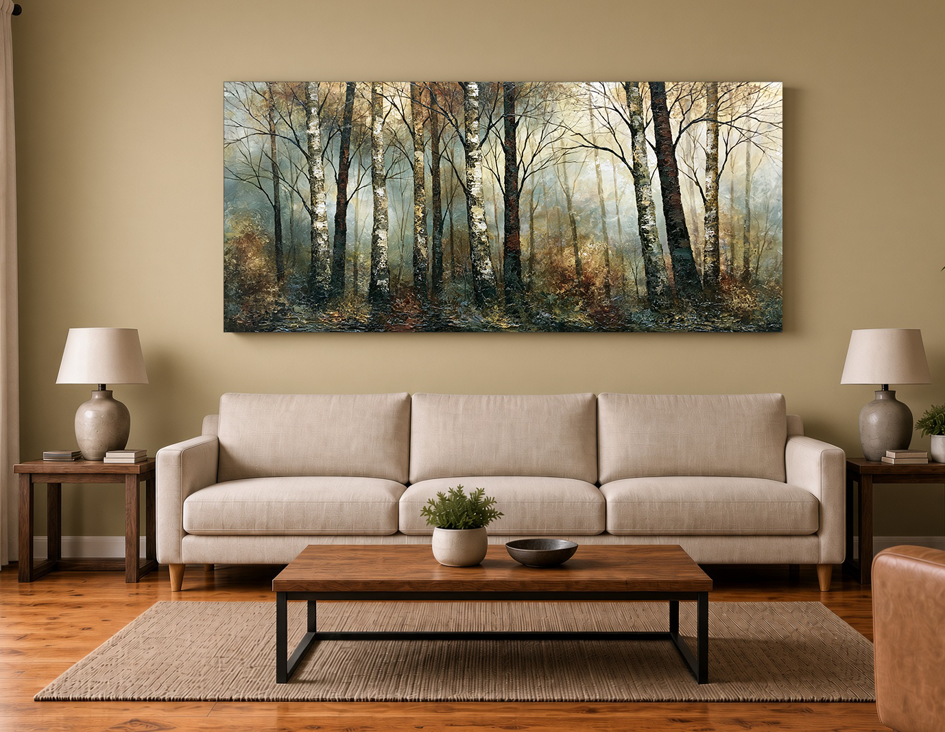 Painterly Winter Birch Landscape Fine Art Print II