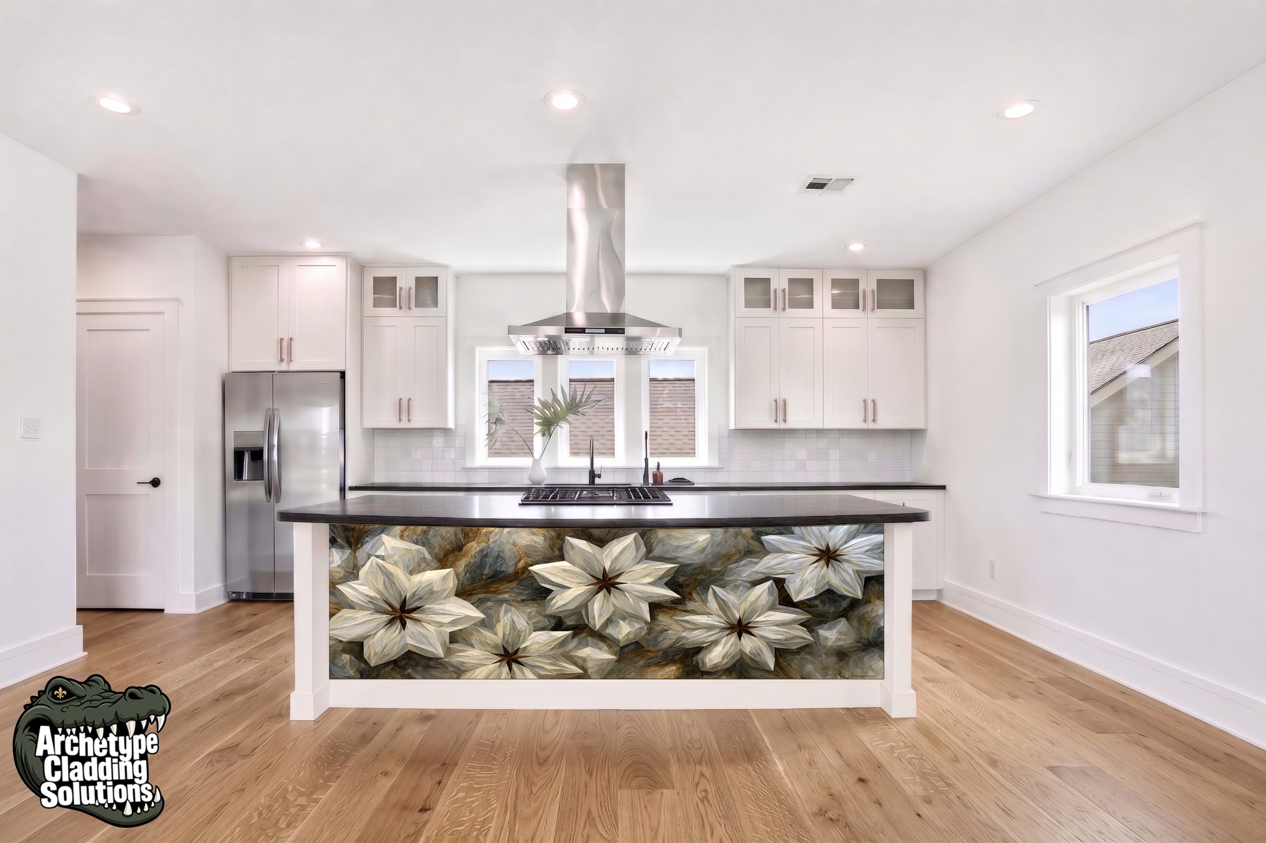 Crystal Blooms – Architectural Kitchen Island Cladding