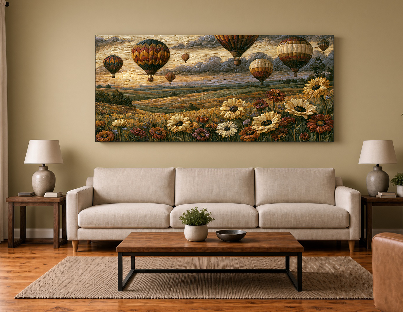 Hot Air Balloons & Wildflowers: Wood Intarsia