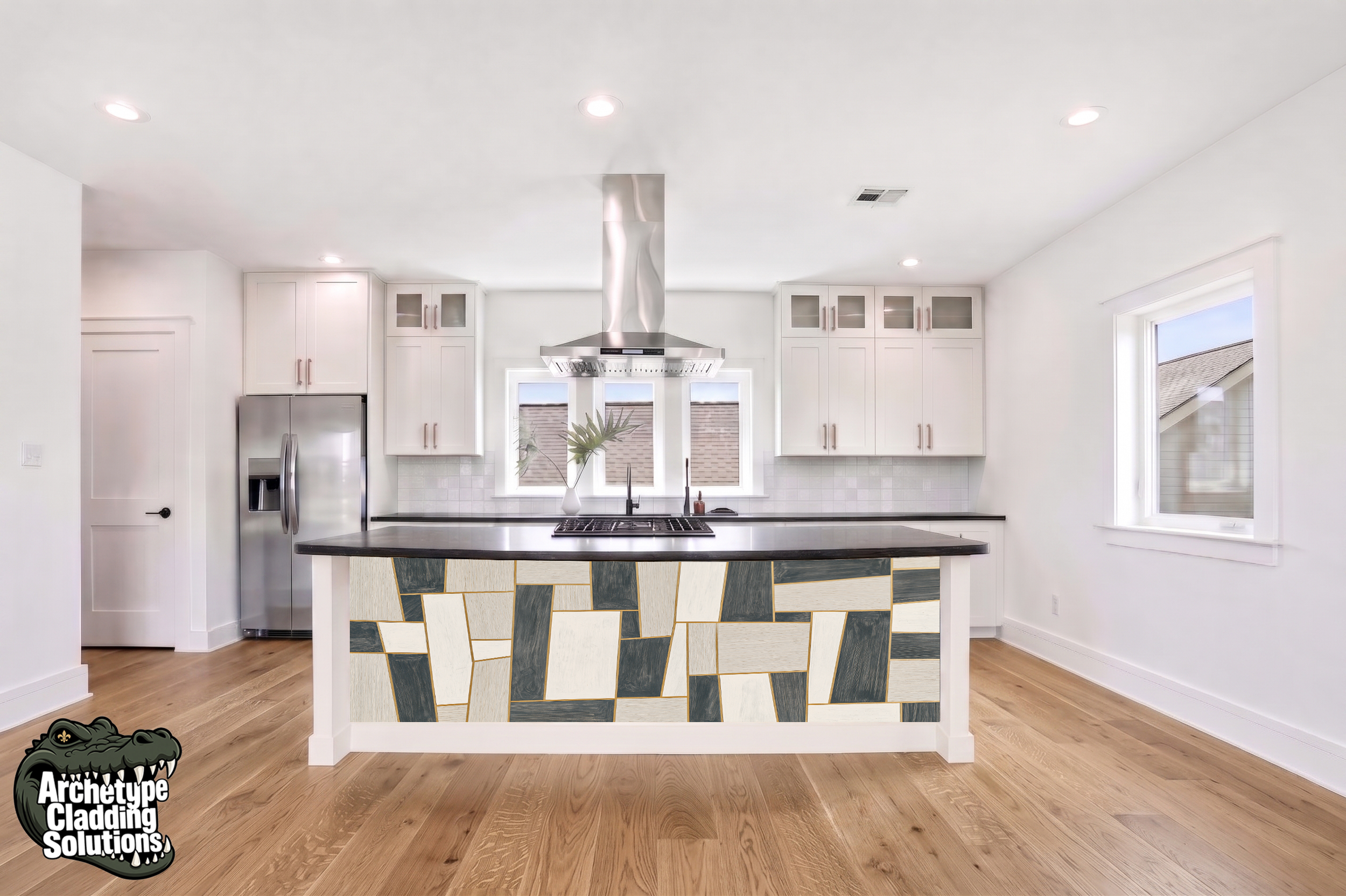 Slate Gold Shatter – Architectural Kitchen Island Cladding