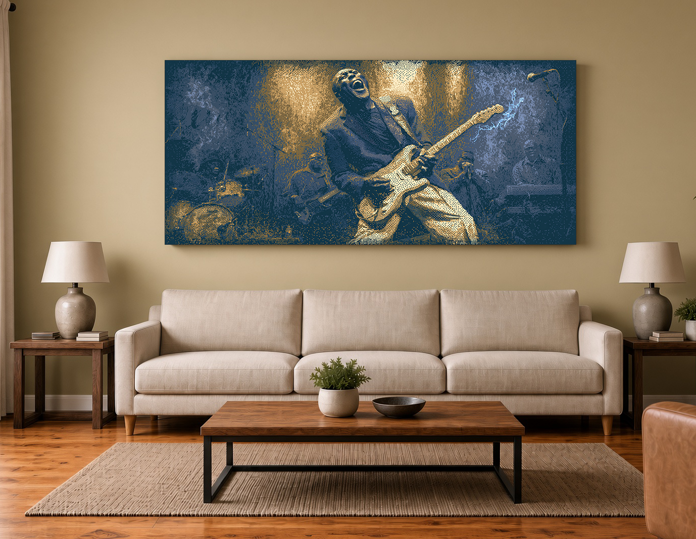 Blues Guitarist Buddy Guy Perforated Silhouette Wall Art Print