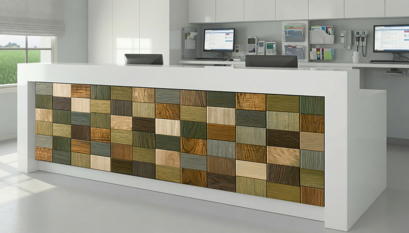 Alternating Basketweave Wood Mosaic – Architectural Cladding Panels