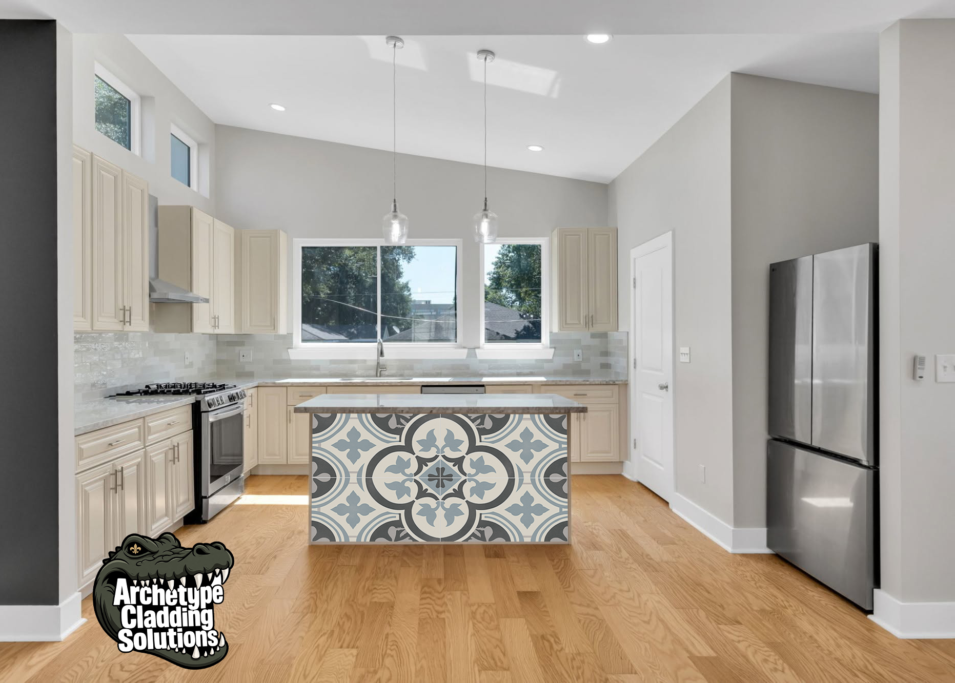 Slate Blue & Charcoal NOLA Ornamental Tile – Architectural Cladding Panels