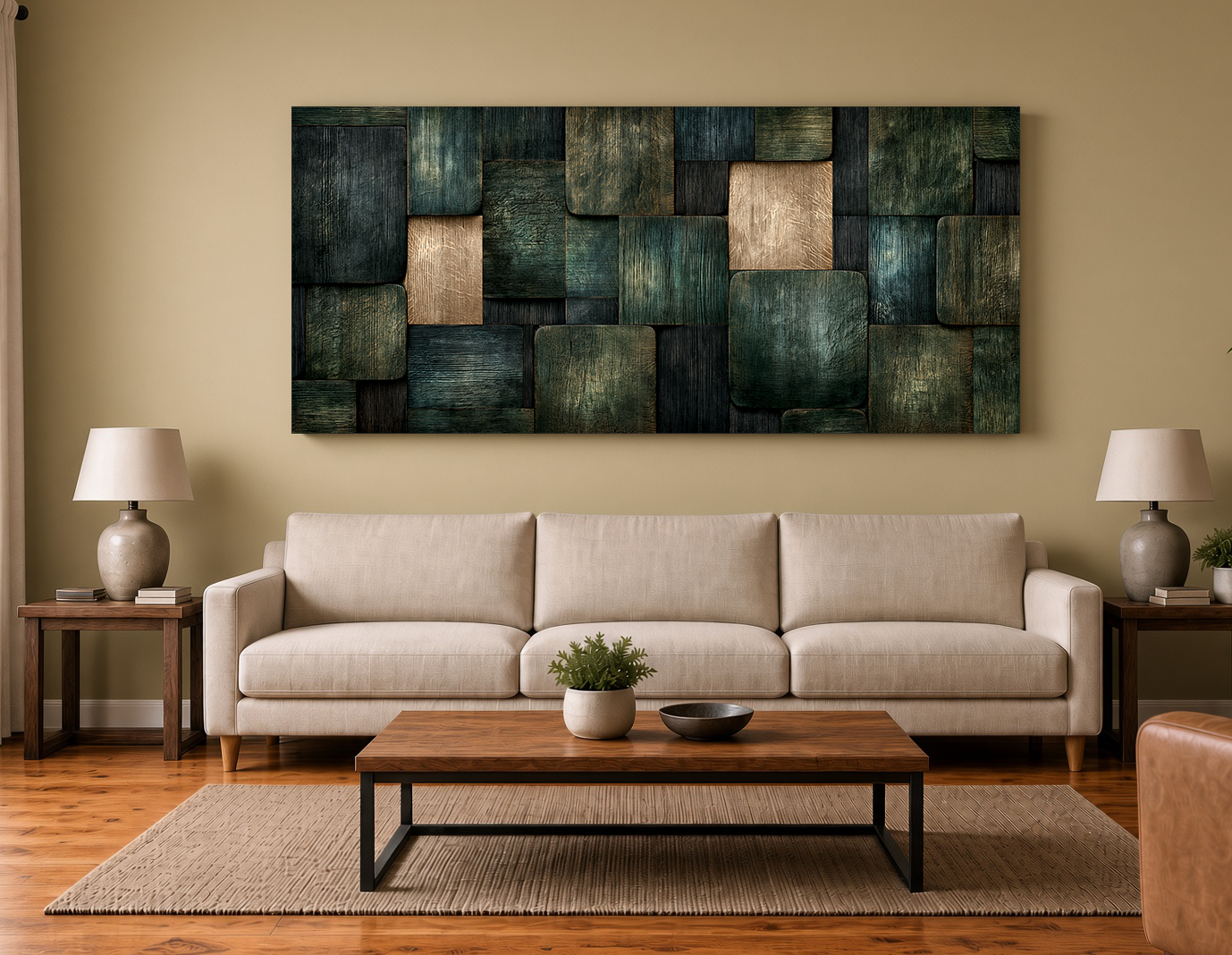 Oil Rich Geometry: Modern Industrial Wood Marquetry