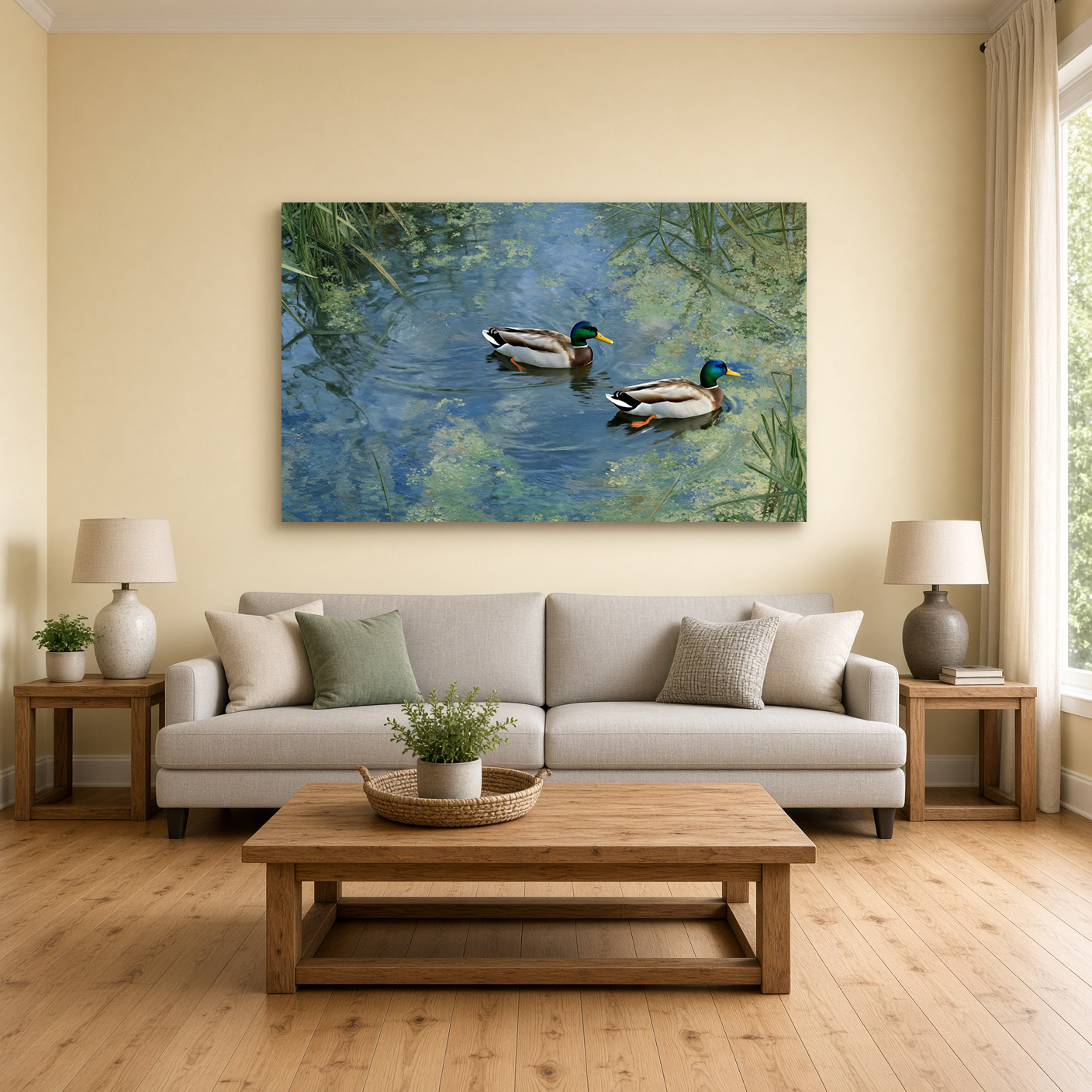 Mallards in Green Water