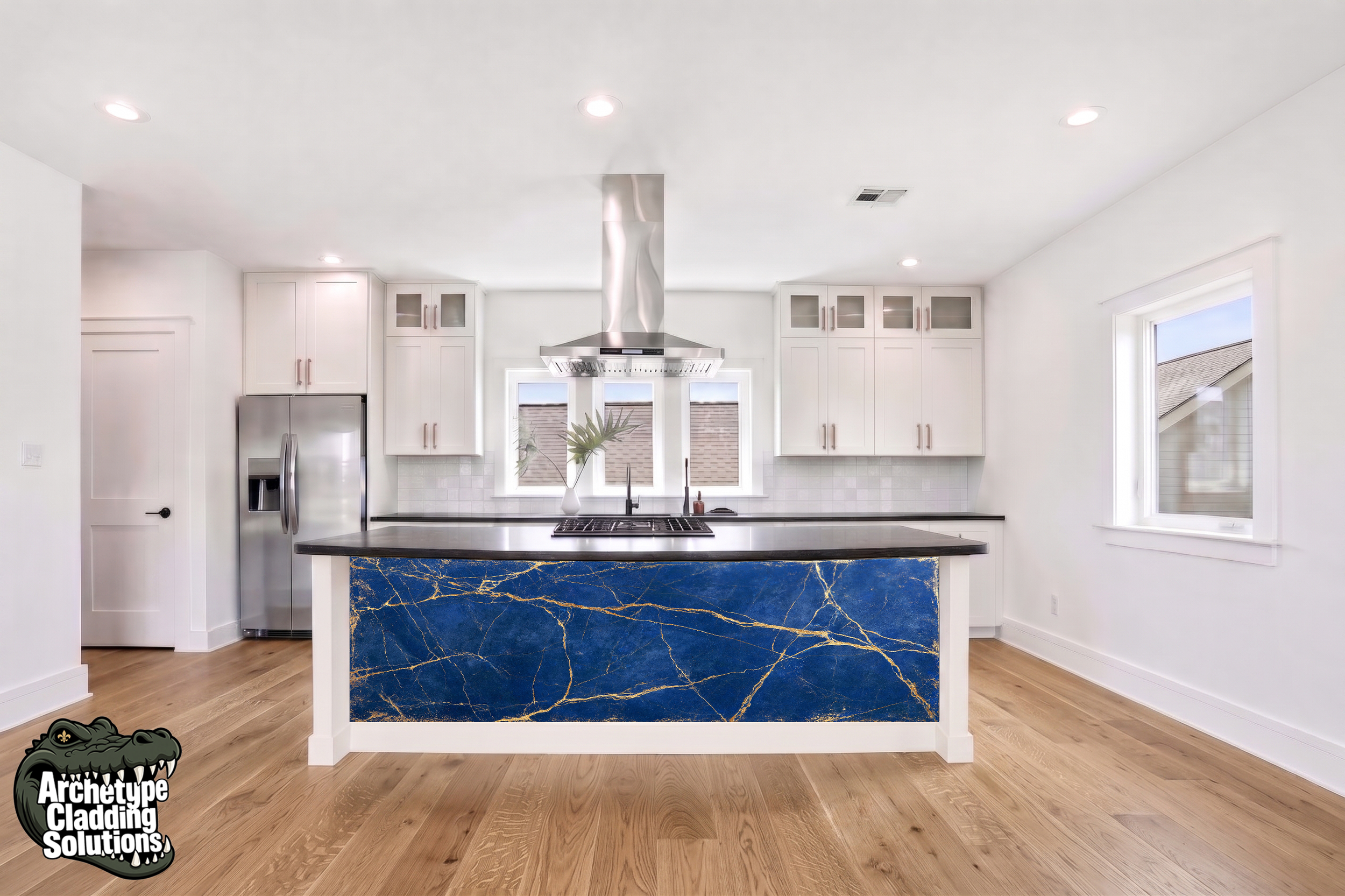 Lapis Gold Marble – Architectural Kitchen Island Cladding