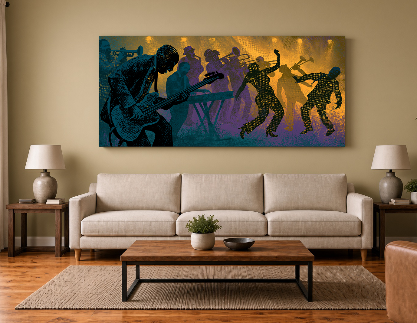New Orleans Funk Band Perforated Silhouette Wall Art Print III