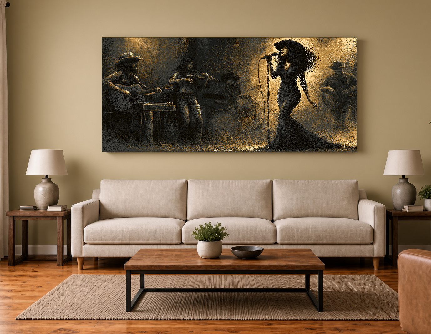 Latino Singer & Western Band Perforated Silhouette Wall Art Print