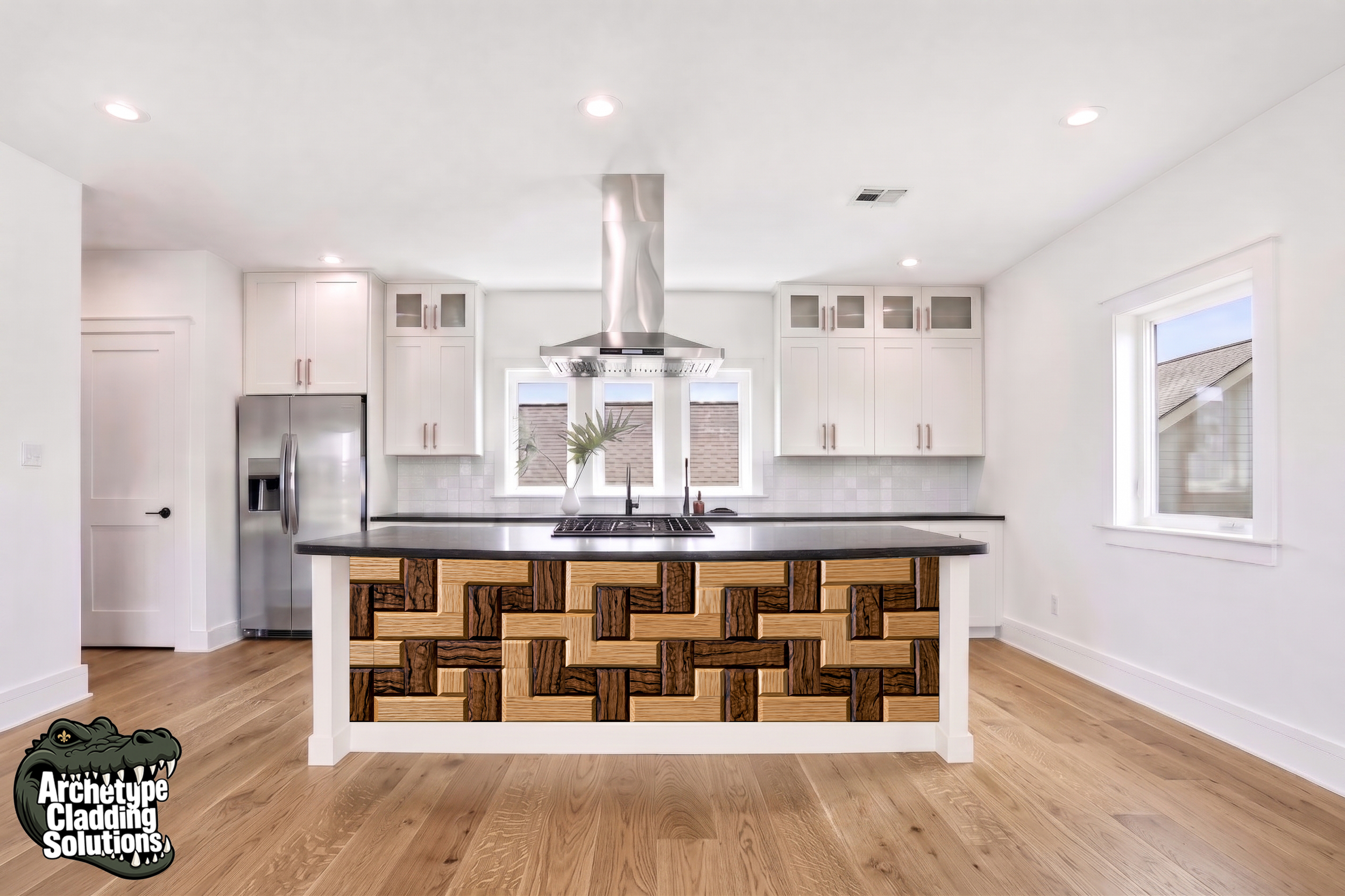 Basketweave Blocks – Architectural Kitchen Island Cladding