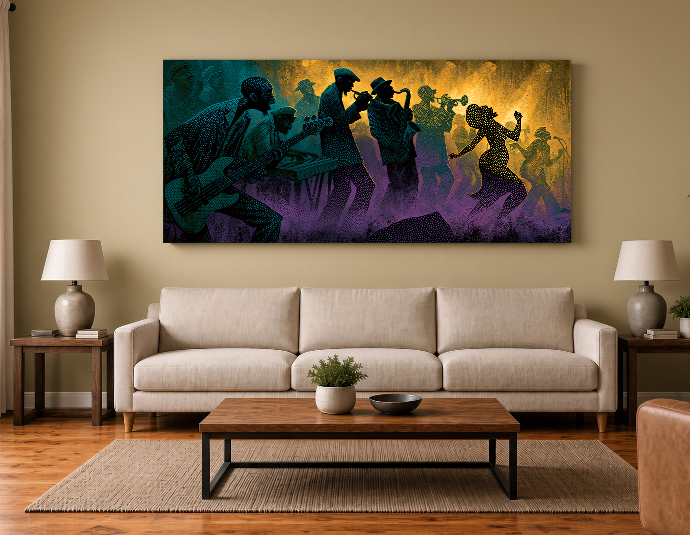 New Orleans Funk Band Perforated Silhouette Wall Art Print VI