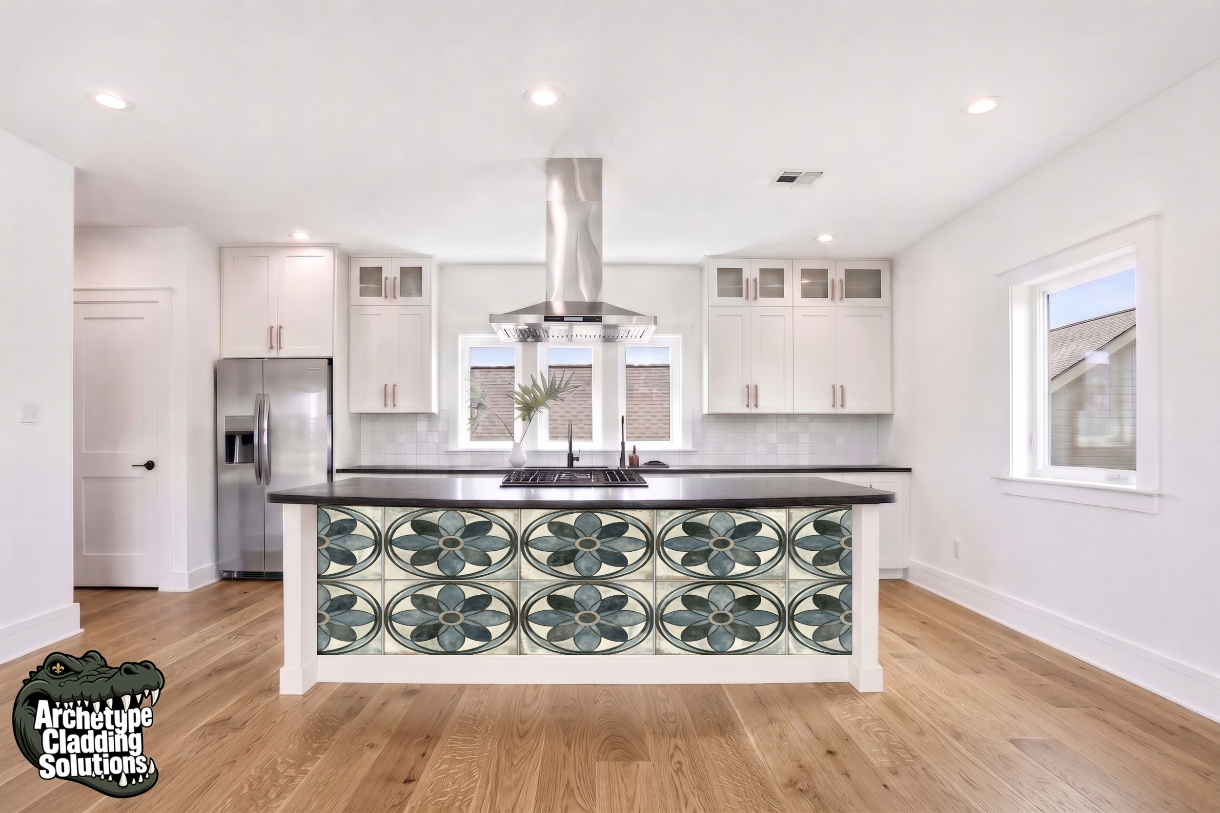 Slate Bloom Tile – Architectural Kitchen Island Cladding